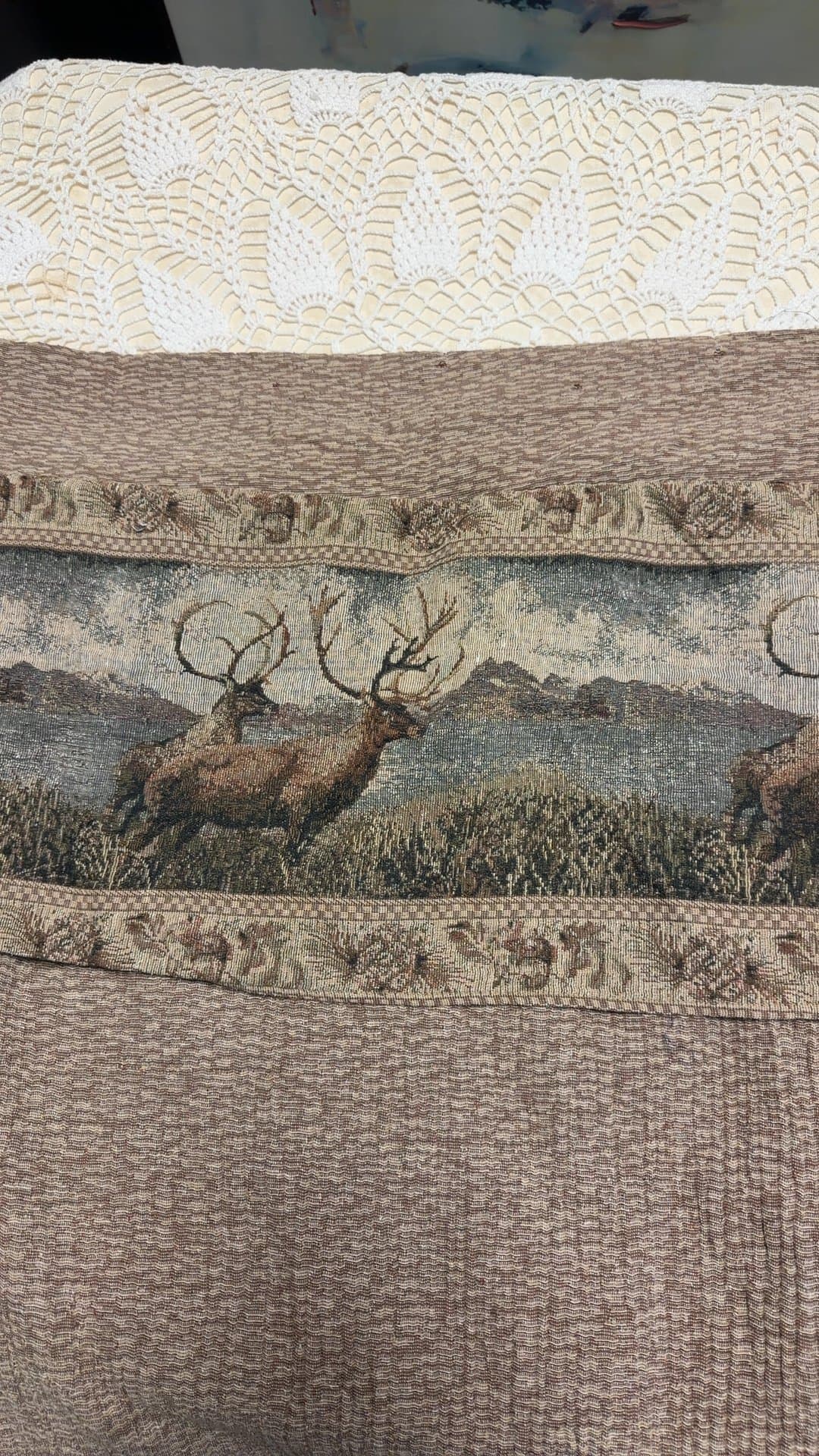 Vintage Tapestry Deer Valance Curtain