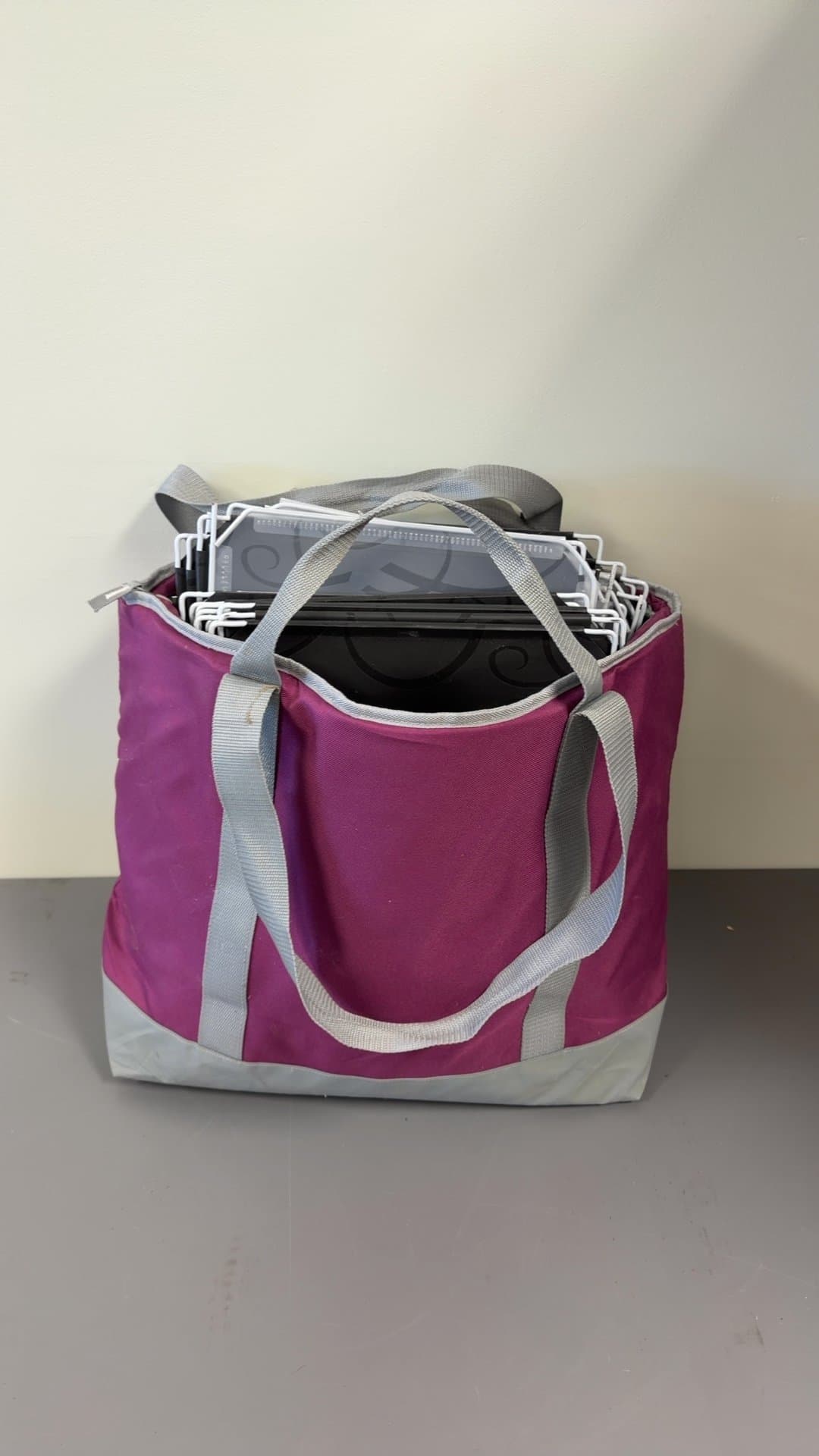 Portable File Tote Bag with Hanging Paper Storage Folders