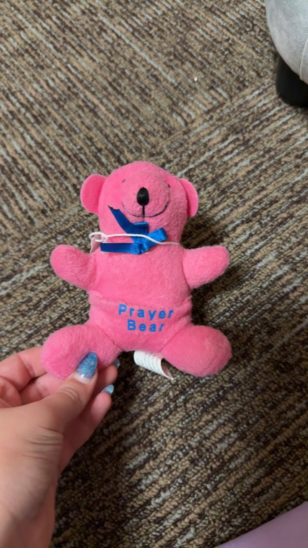 Pink Prayer Bear Plush Toy - Image 1