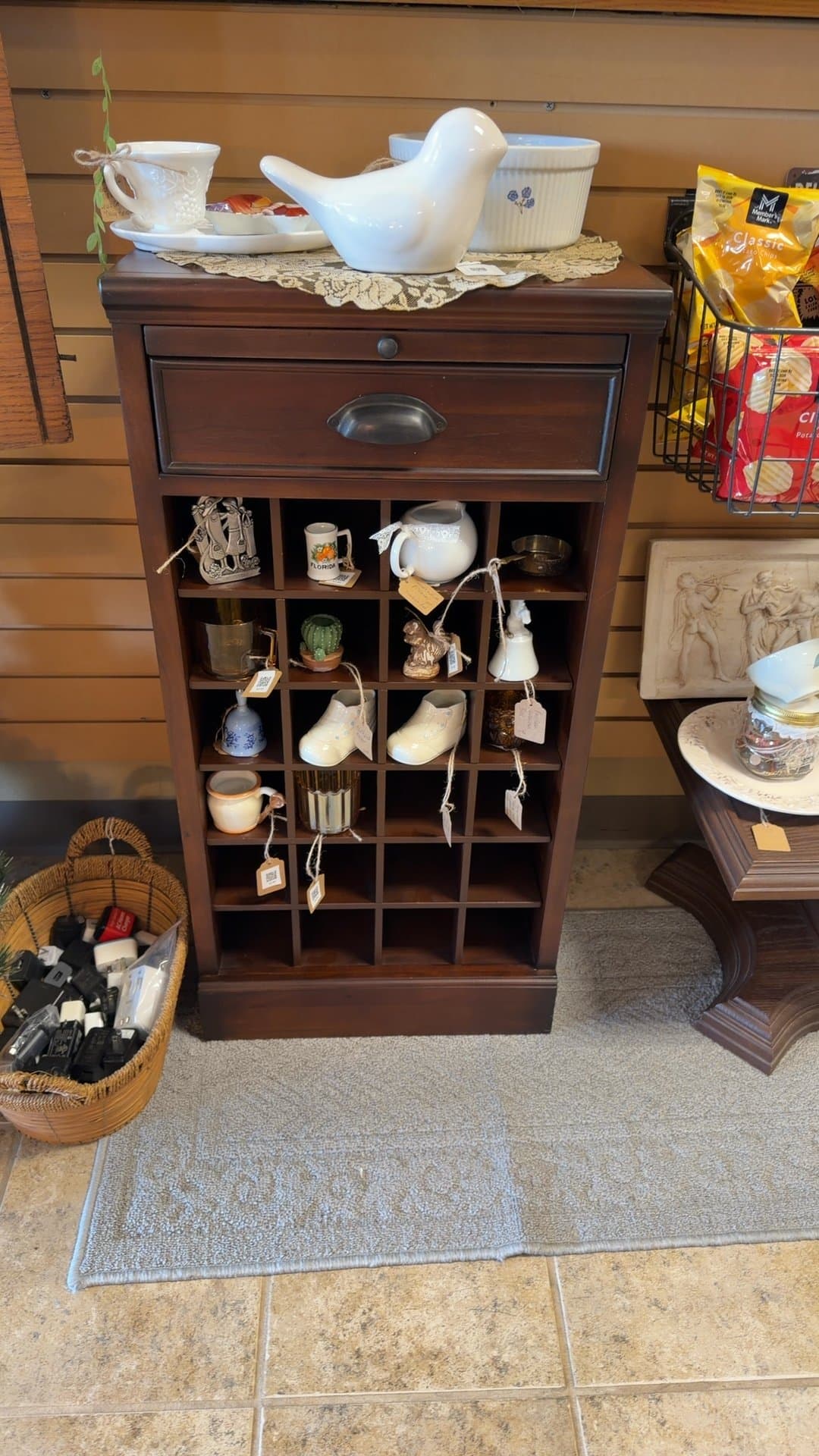 Wooden Wine Rack Cabinet with Drawer - Image 1
