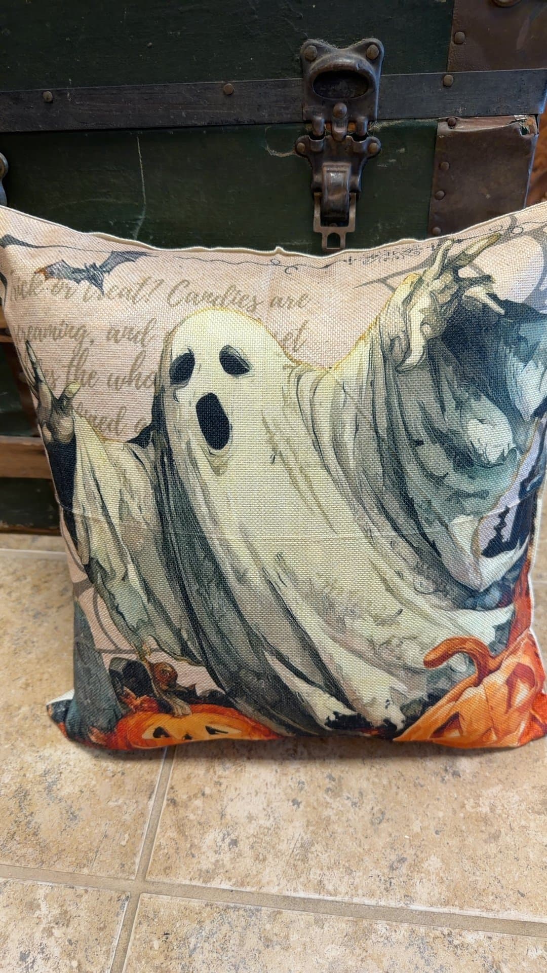 Halloween Ghost Throw Pillow - Image 1
