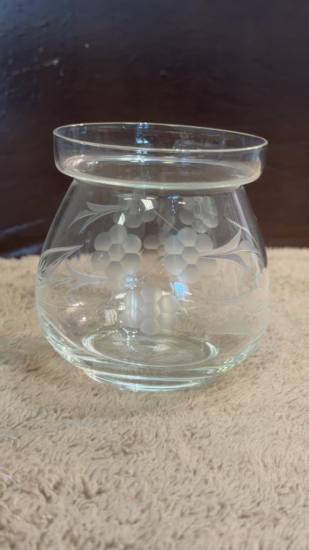 Vintage Etched Glass Toothpick Holder - Image 1