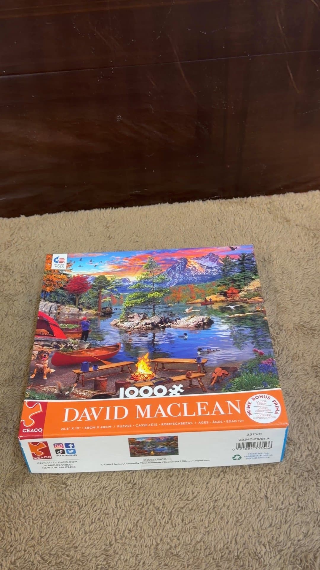 Ceaco David Maclean Lakeside Camping 1000 Piece Jigsaw Puzzle - Image 1