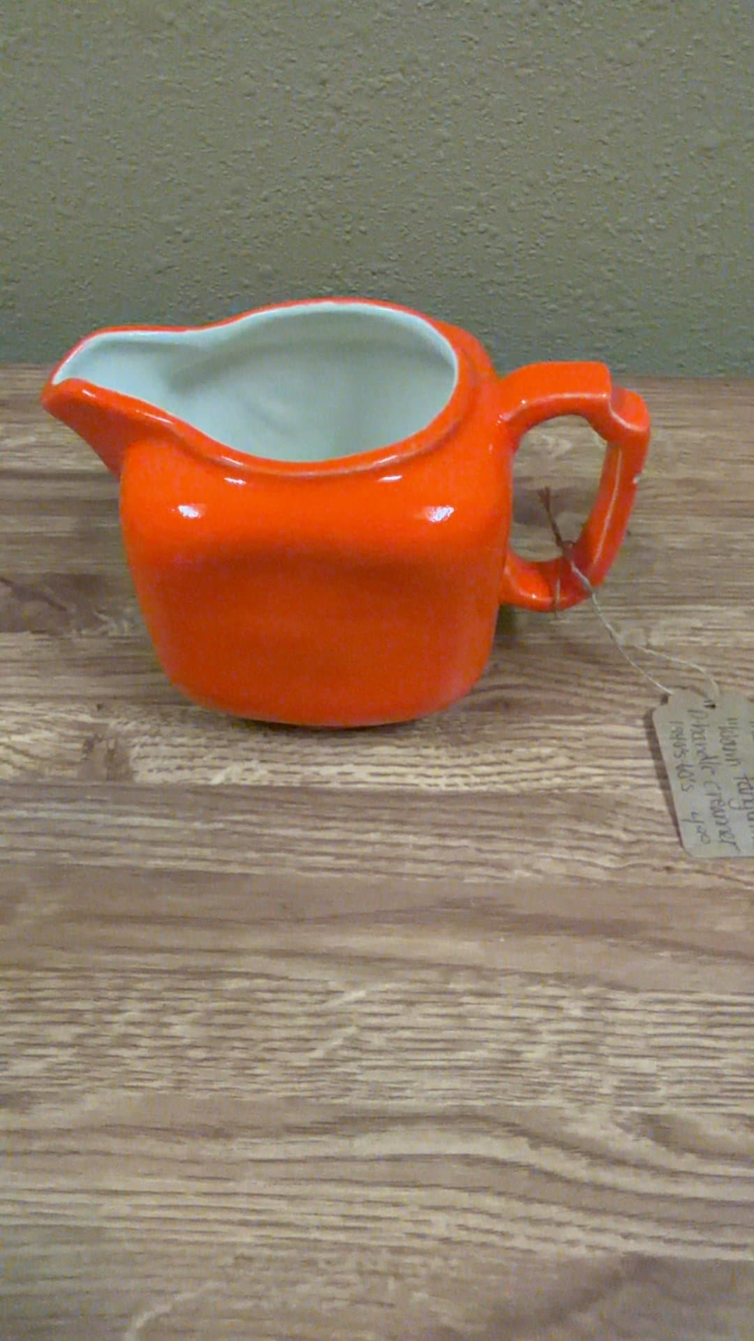 Vintage Orange Ceramic Creamer - Image 1