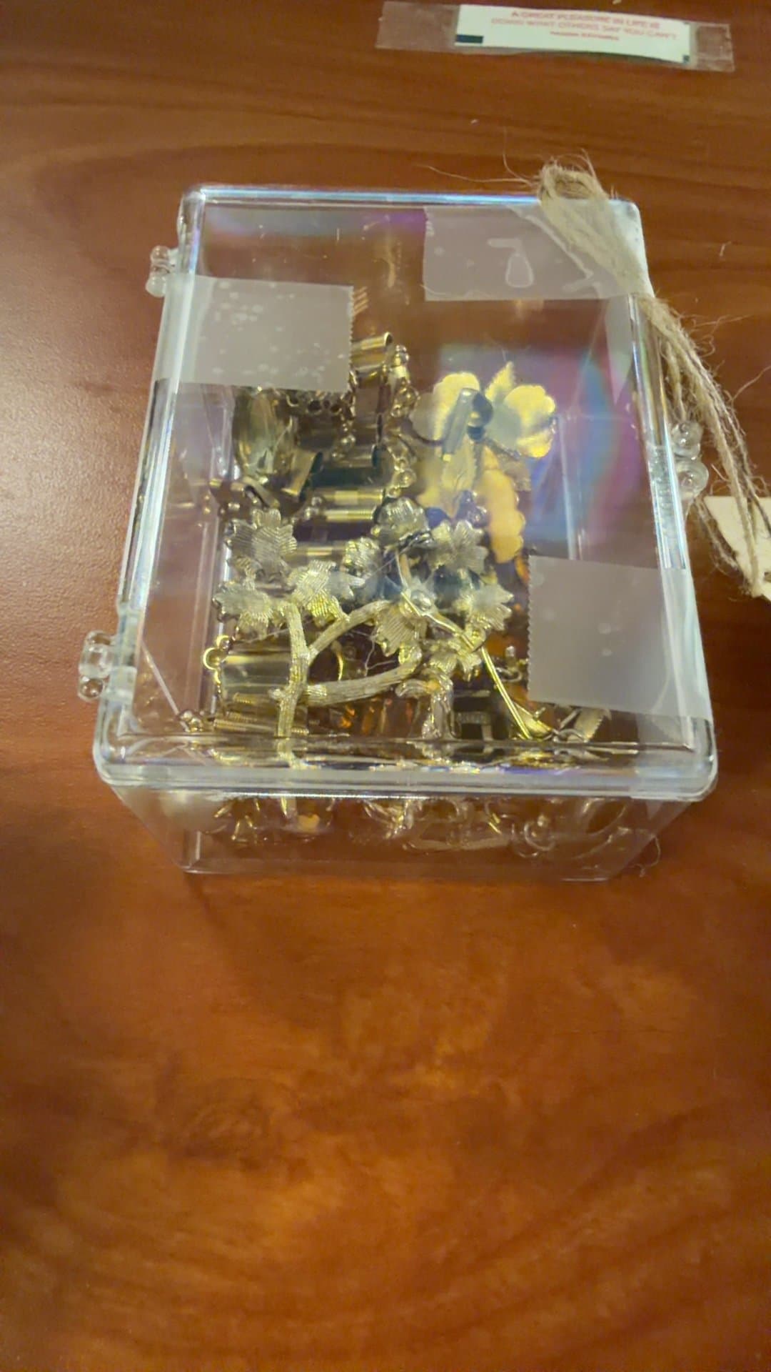 Decorative Gold-Toned Trinket Box - Image 1