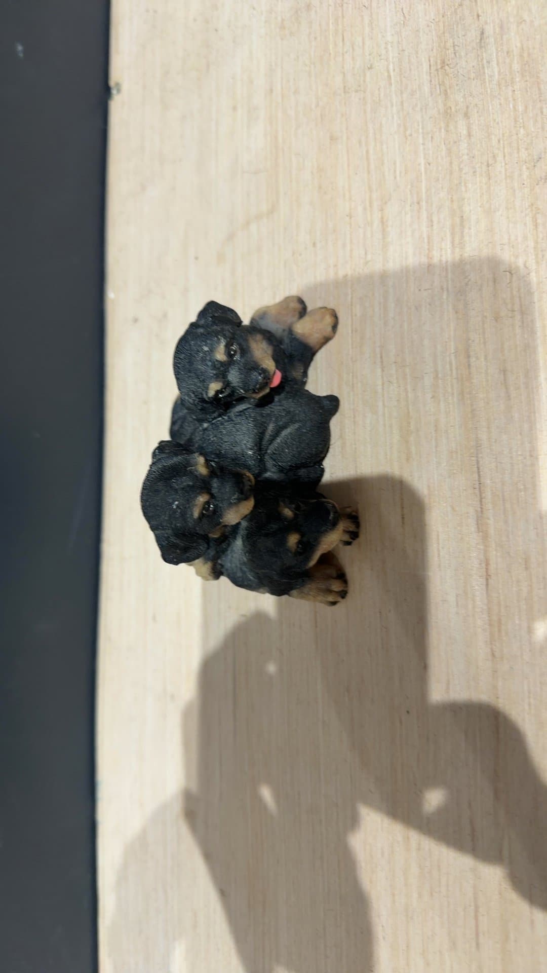 Rottweiler Puppies Resin Figurine Magnet - Image 1