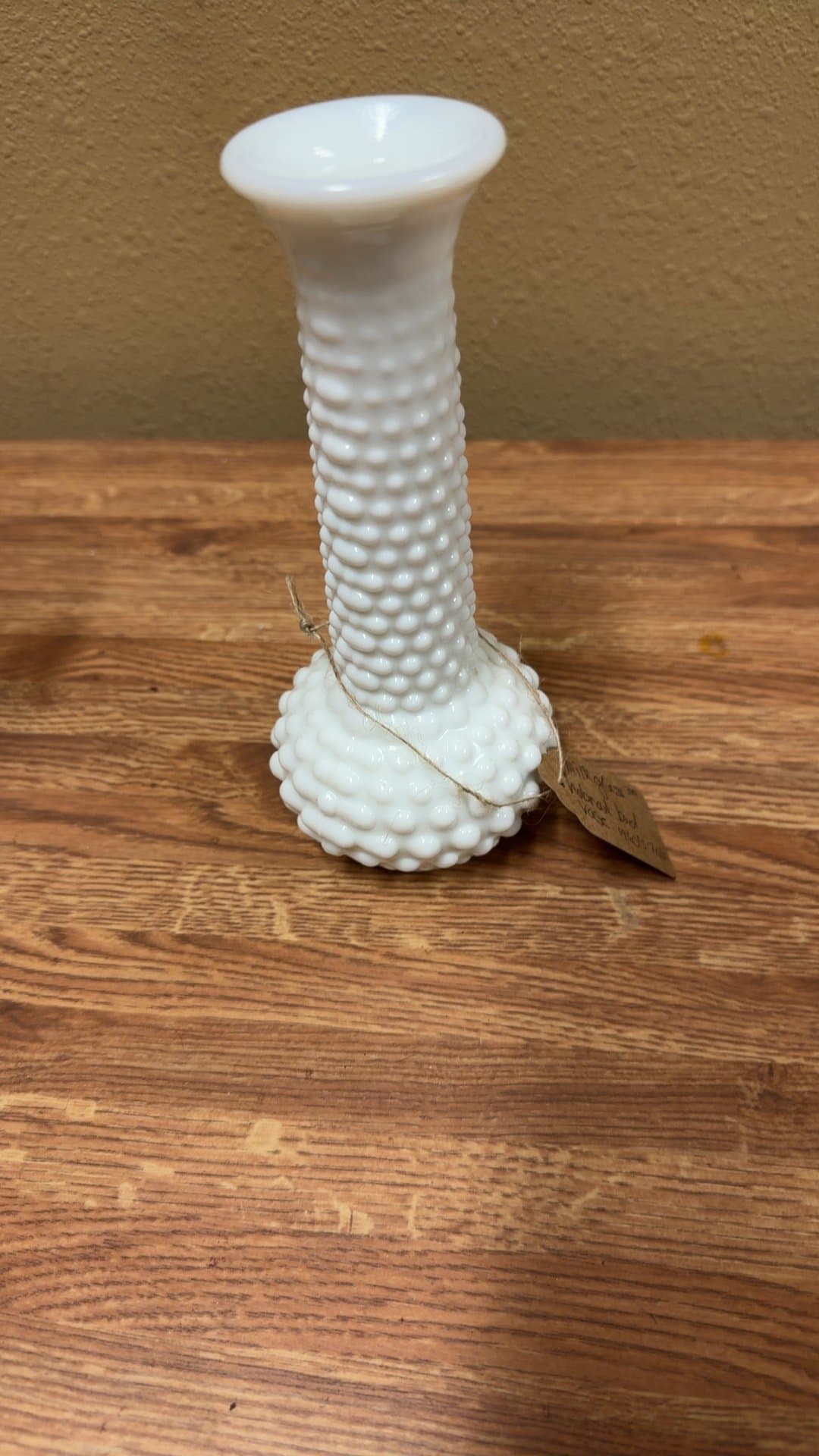 Vintage Milk Glass Hobnail Bud Vase - Image 1