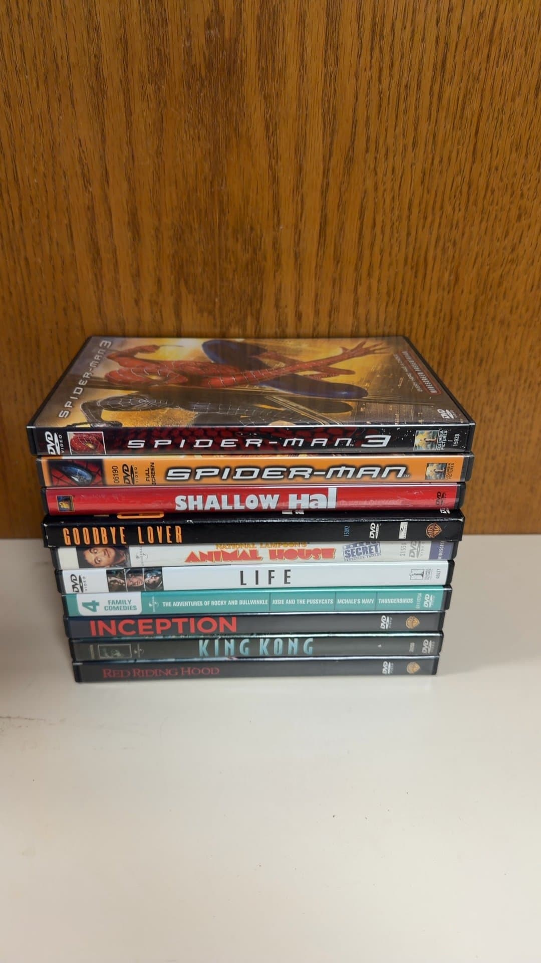 DVD Movie Lot of 10 Titles Including Spider-Man, Inception, and Animal House - Image 1
