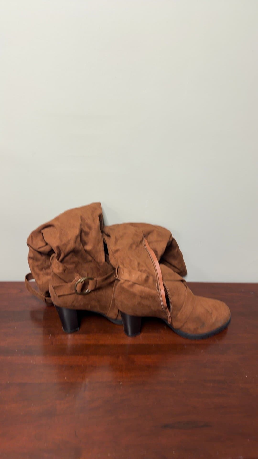 Brown Suede Knee-High Boots - Image 1