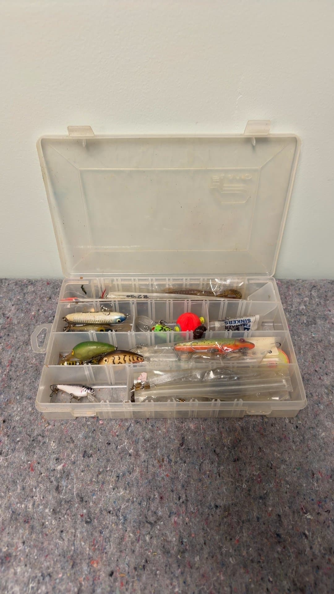 Plastic Tackle Box with Fishing Lures - Image 1