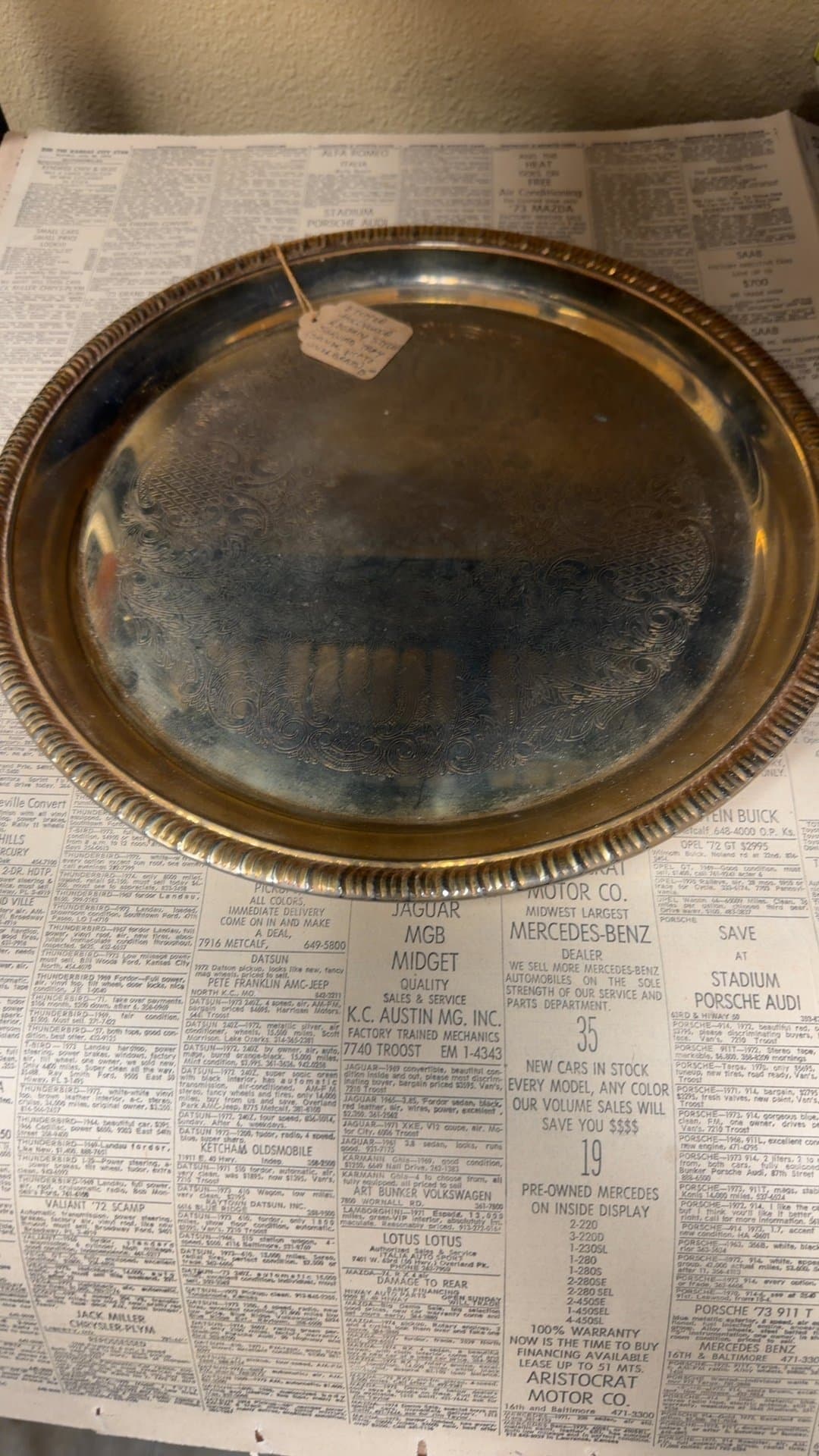 Vintage Silver Plated Serving Tray - Image 1