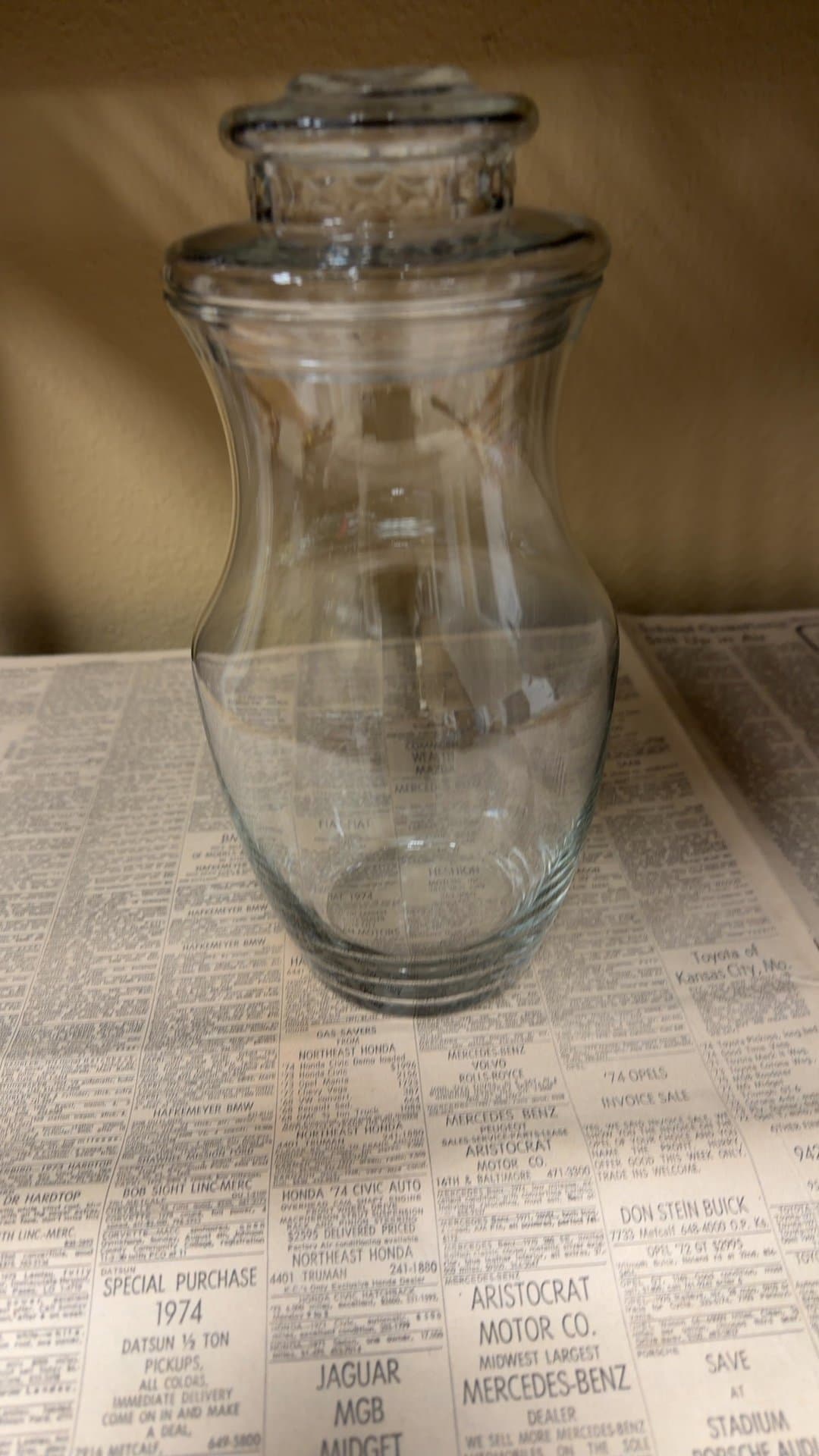 Clear Glass Decanter with Lid - Image 1