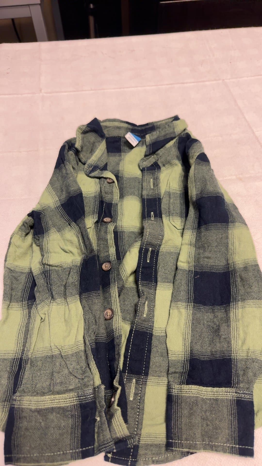 Old Navy Toddler Size 5T Green Plaid Flannel Shirt - Image 1