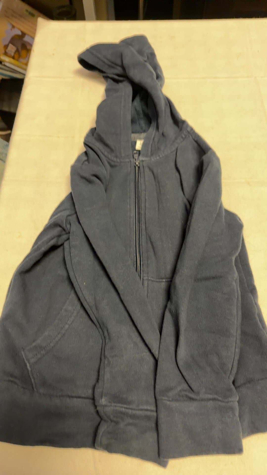 Old Navy Kids Navy Blue Full-Zip Hooded Sweatshirt - Image 1