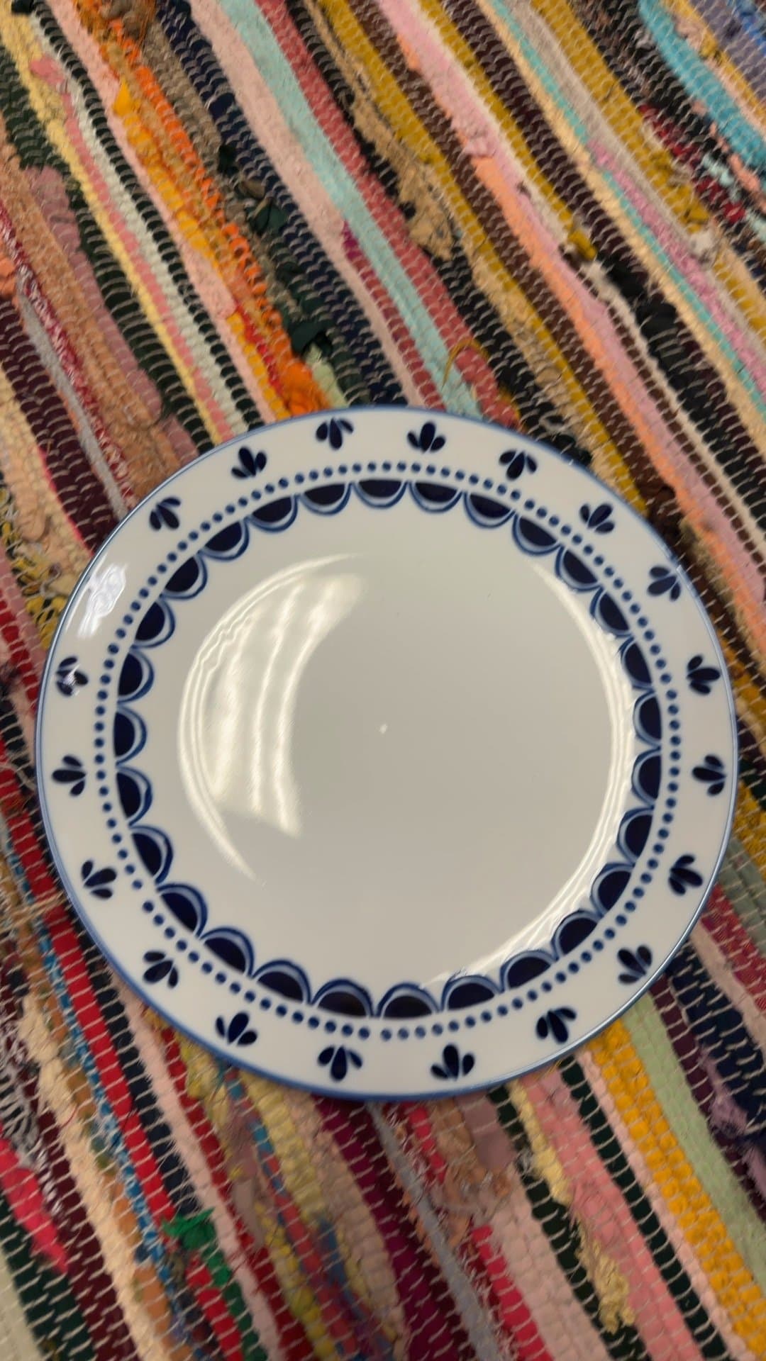 Blue and White Decorative Saucer - Image 1