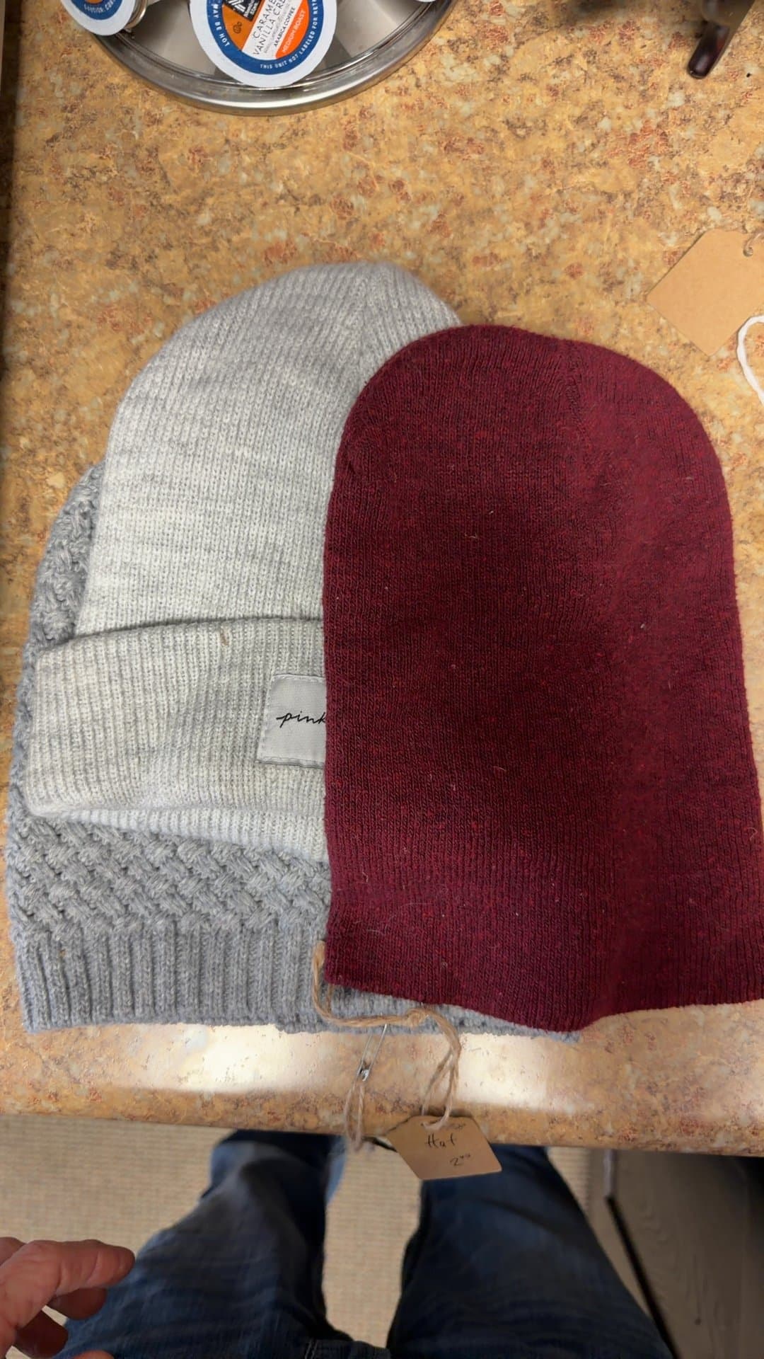 PINK Victoria's Secret Light Grey Knit Beanie - Image 1