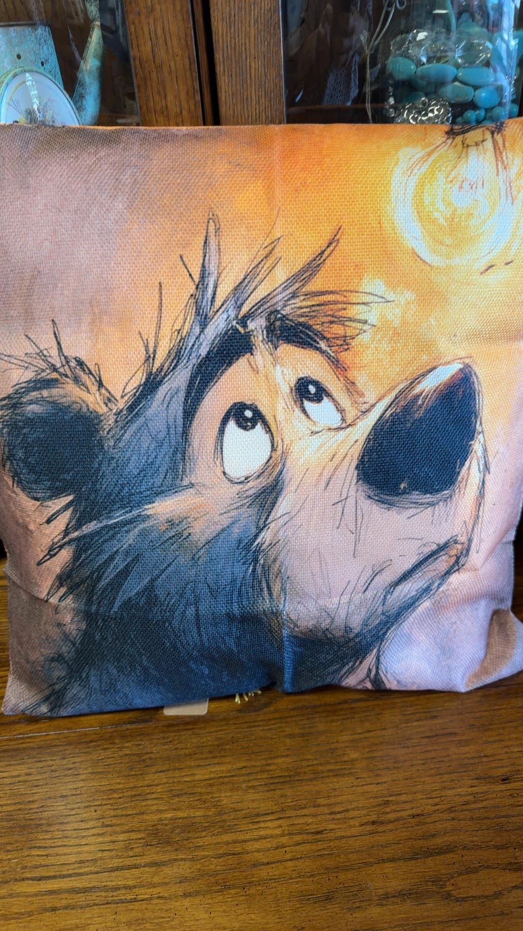 Bear Illustration Throw Pillow - Image 1
