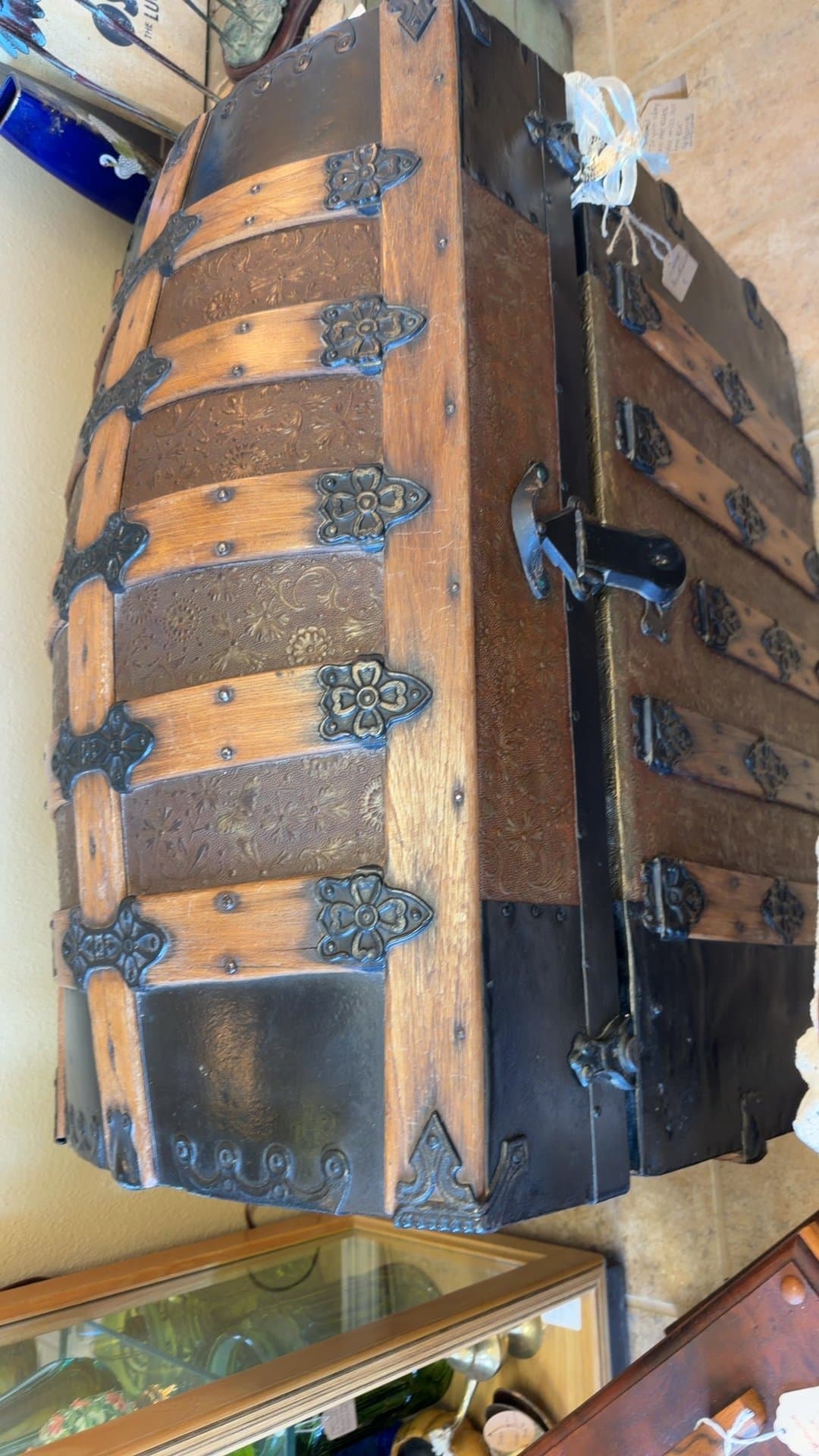 Antique Wooden Steamer Trunk - Image 1