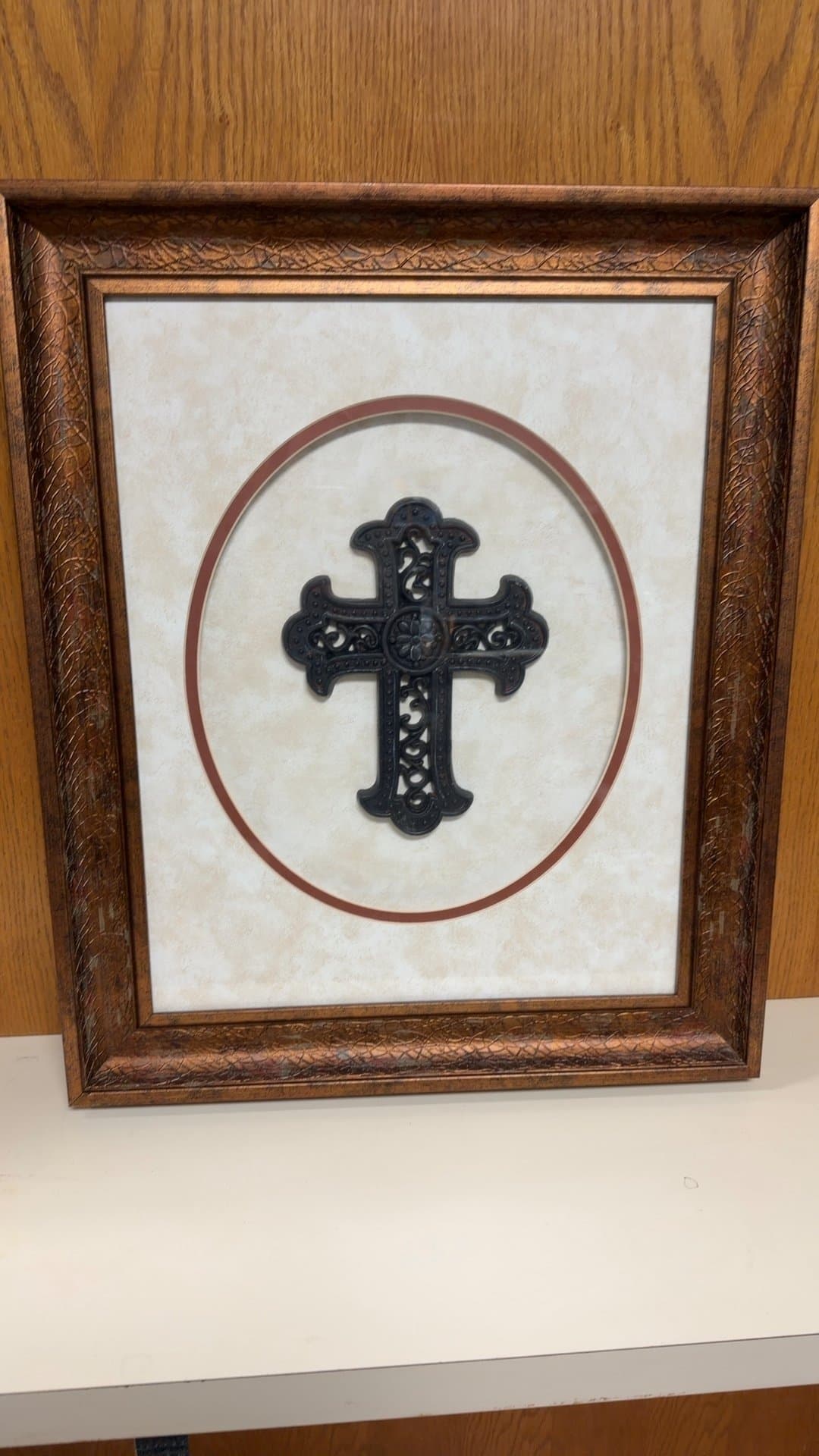 Framed Decorative Cross Wall Art - Image 1