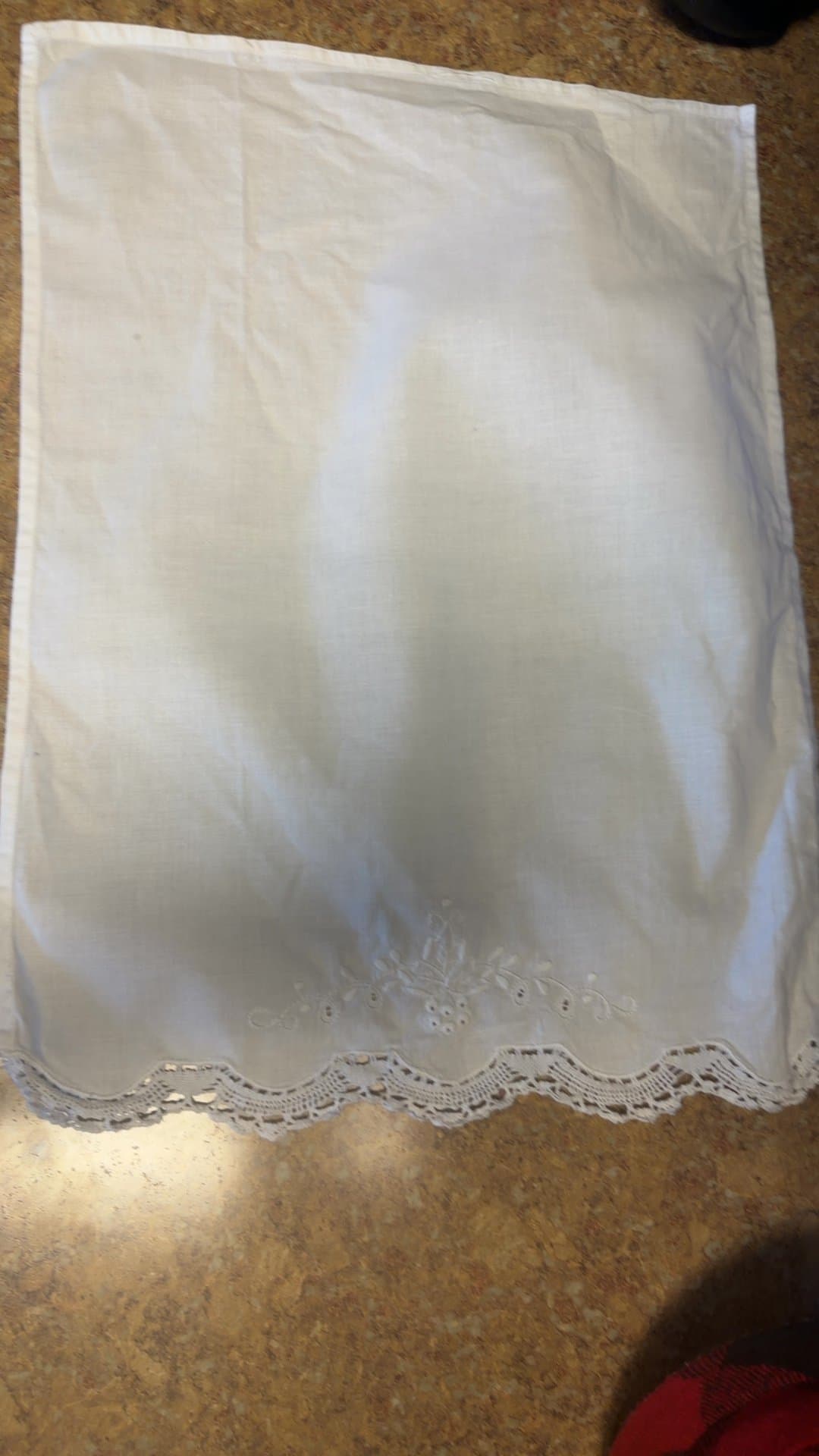 Vintage White Embroidered Pillowcase - Image 1