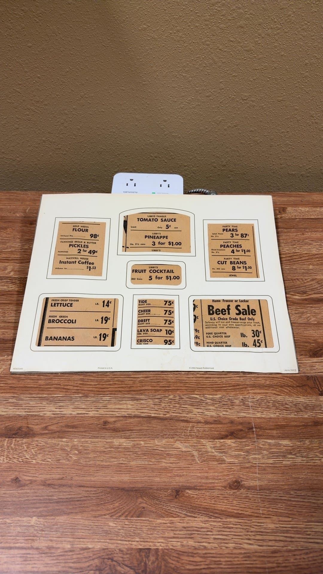 Vintage Style Grocery Store Price Labels Display - Image 1
