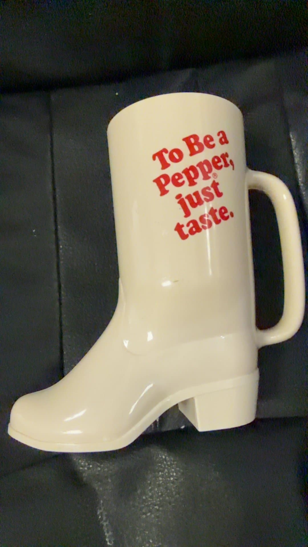 Vintage Dr Pepper Cowboy Boot Plastic Mug - Image 1