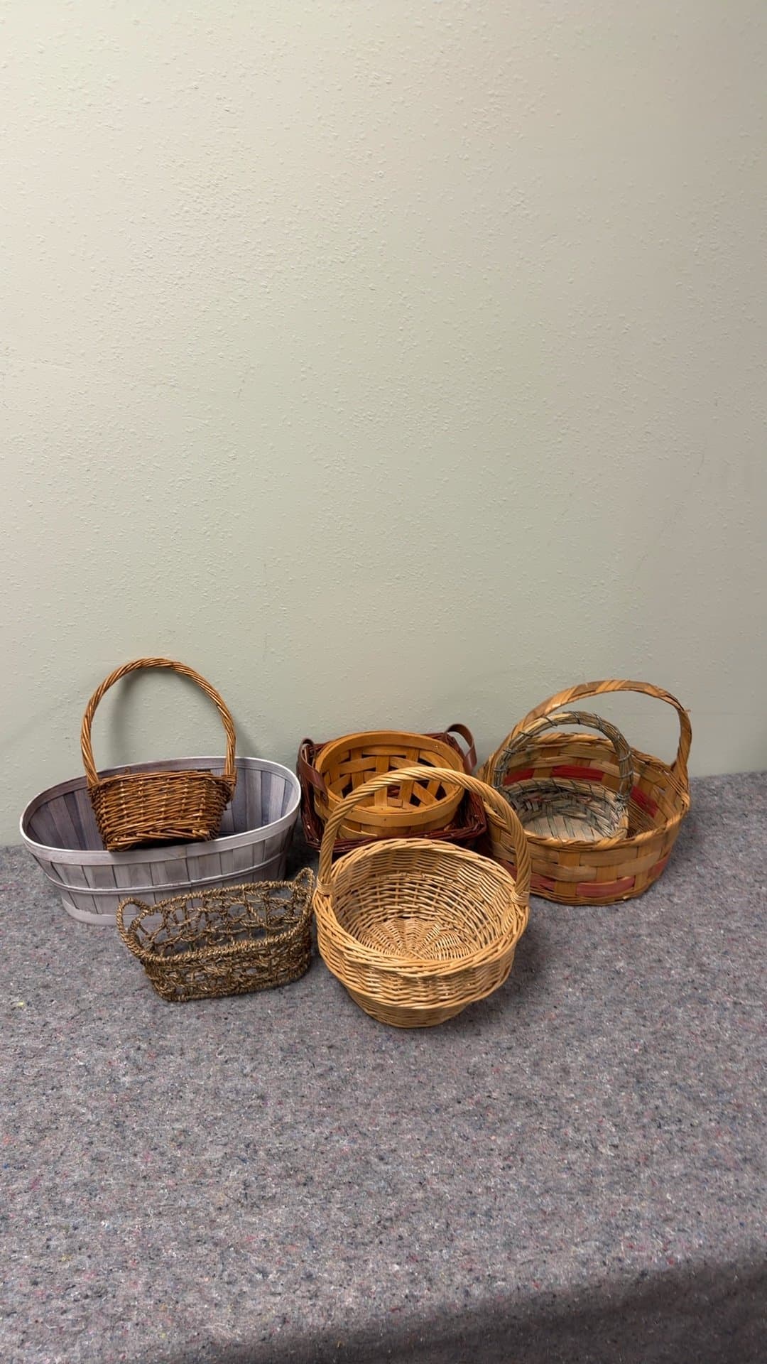 Assorted Wicker and Woven Storage Baskets - Image 1