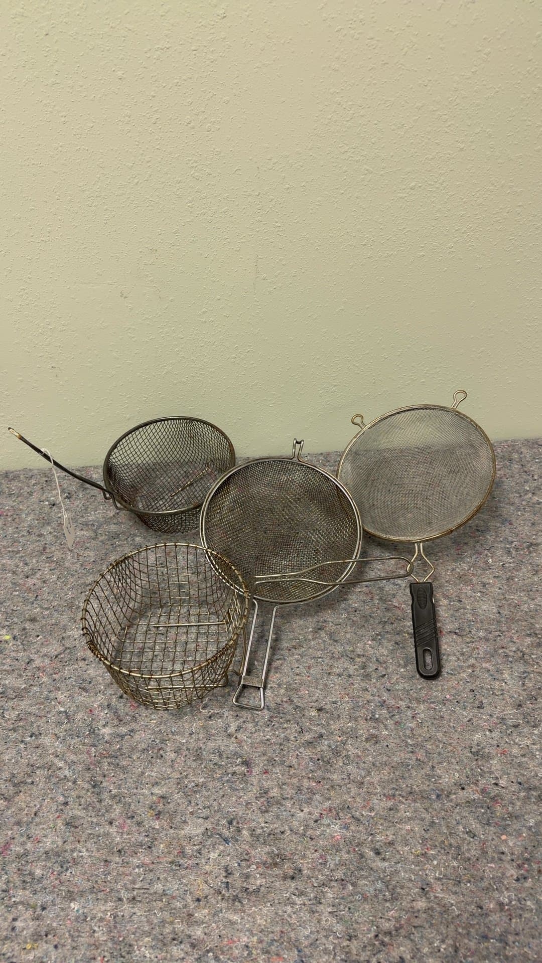 Vintage Metal Strainers and Fry Baskets Set - Image 1
