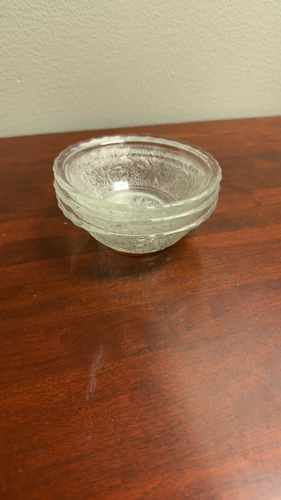 Set of Vintage Pressed Glass Bowls - Image 1