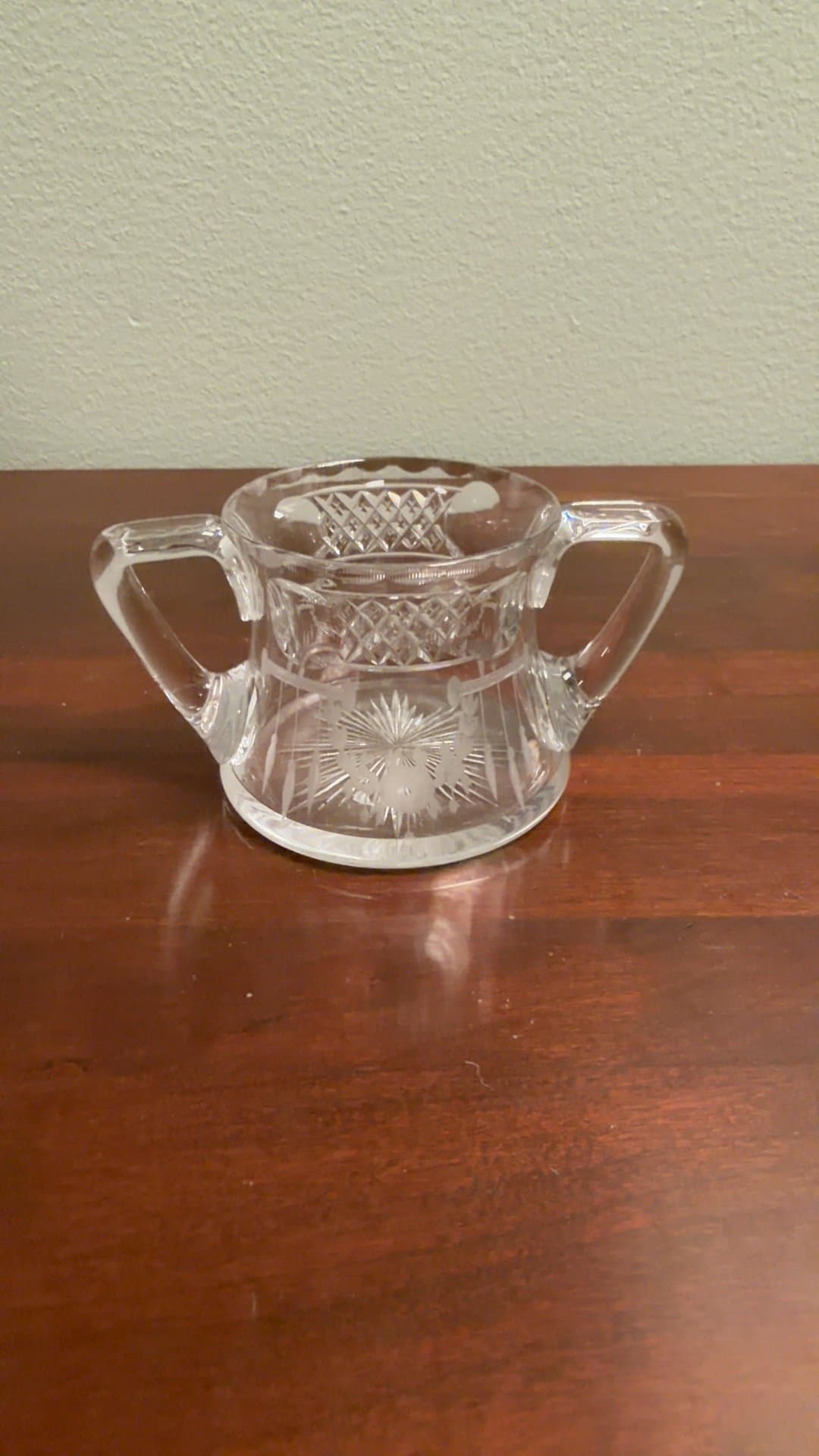Vintage Cut Glass Sugar Bowl - Image 1