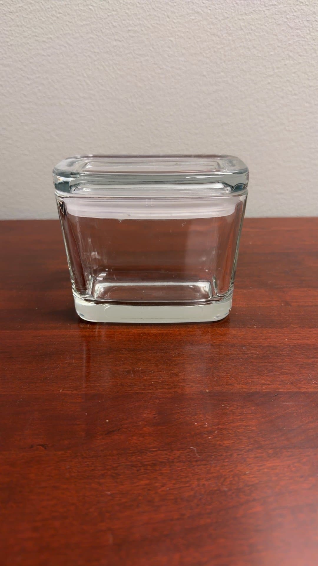 Clear Glass Rectangular Vase - Image 1