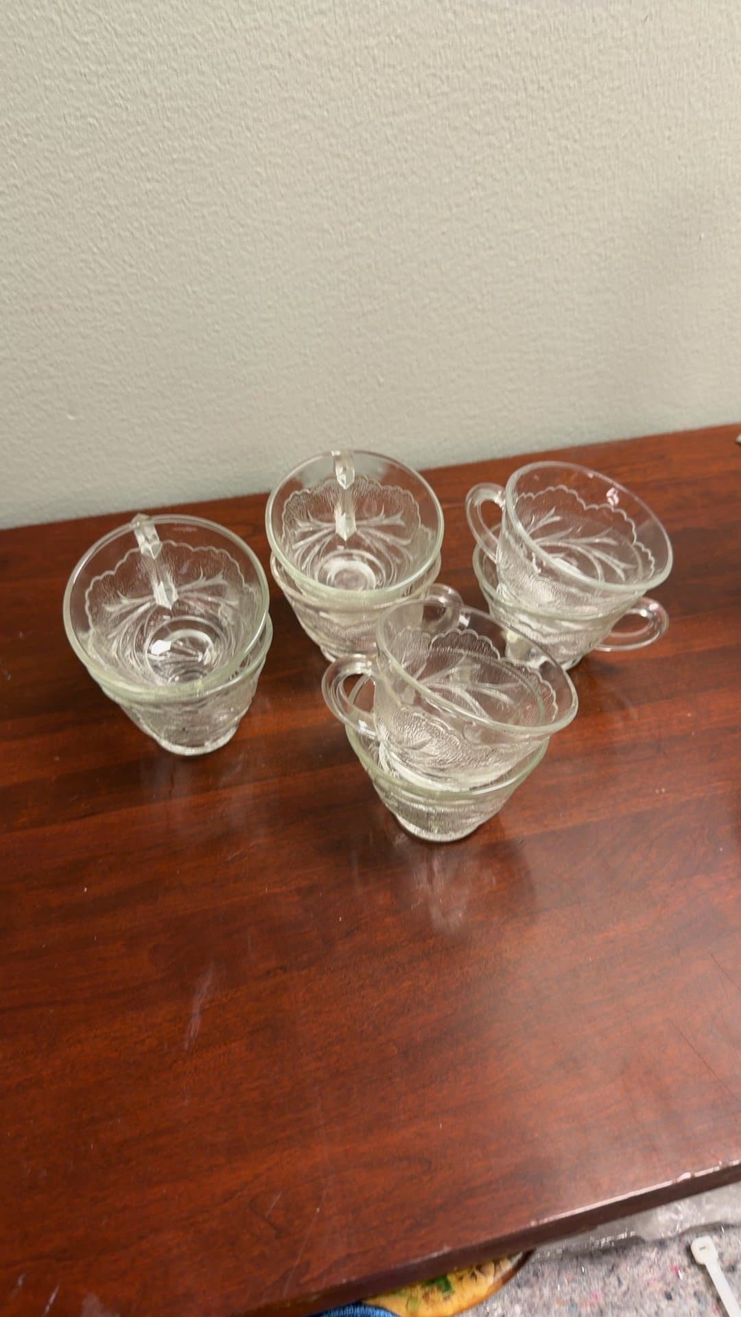 Vintage Glass Teacups Set - Image 1