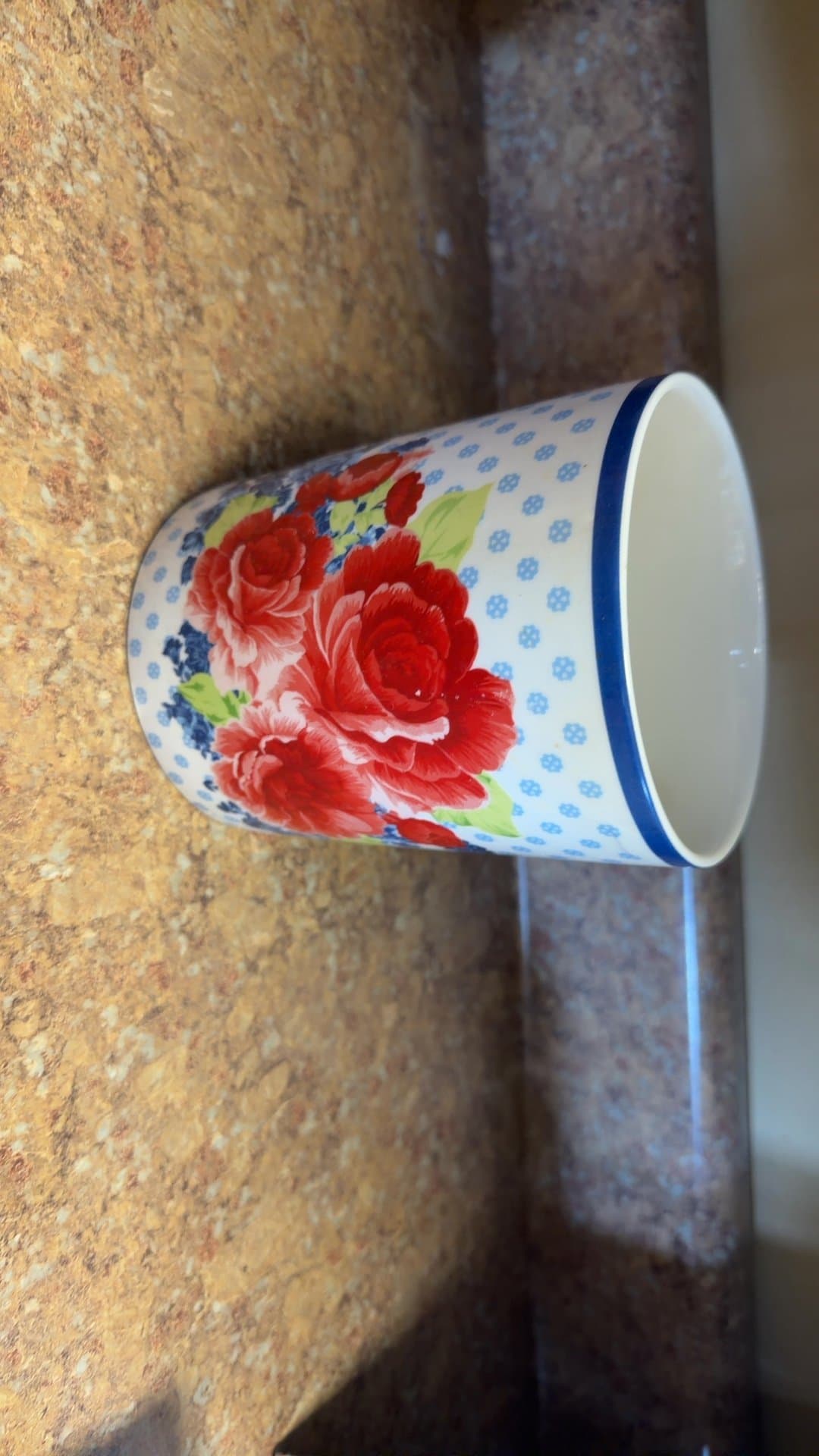 Floral Design Ceramic Mug - Image 1
