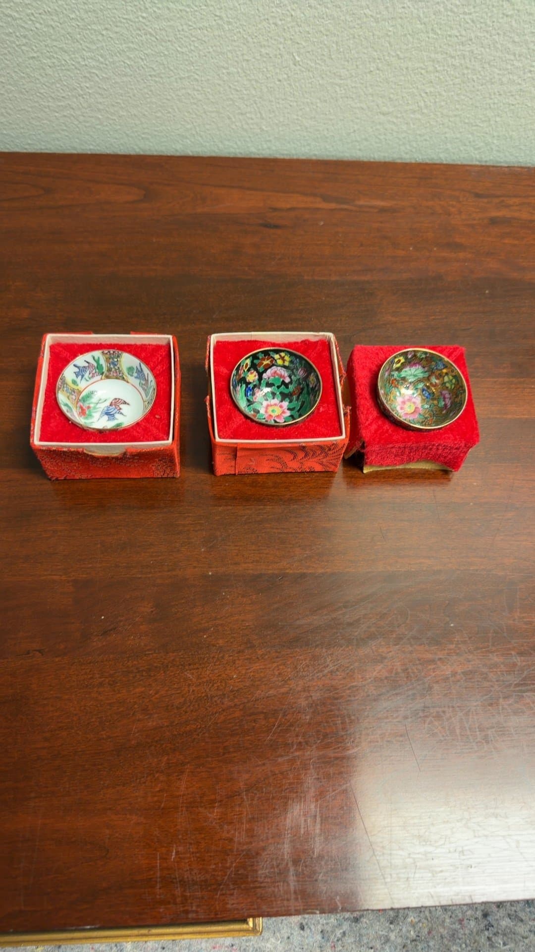 Set of Three Decorative Cloisonné Bowls - Image 1