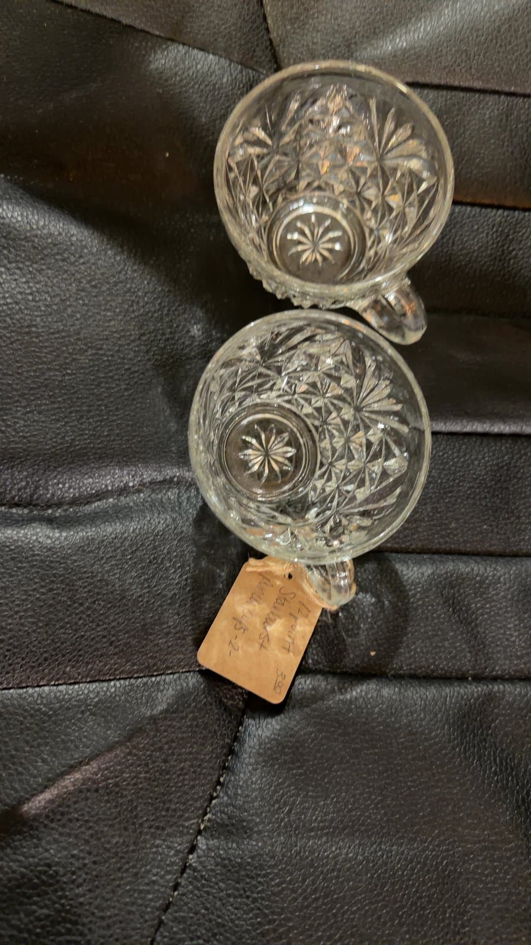 Vintage Cut Glass Teacups - Image 1