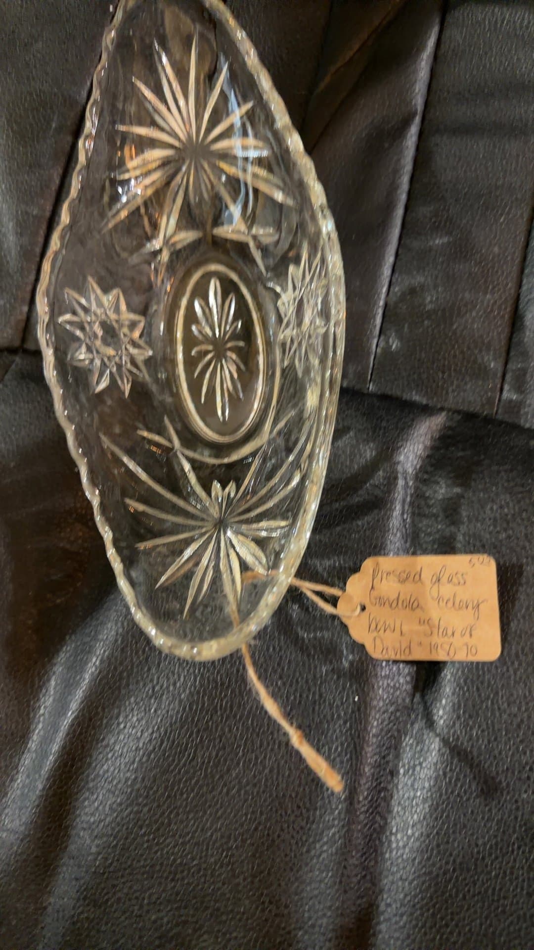 Pressed Glass Gondola Celery Bowl - Image 1
