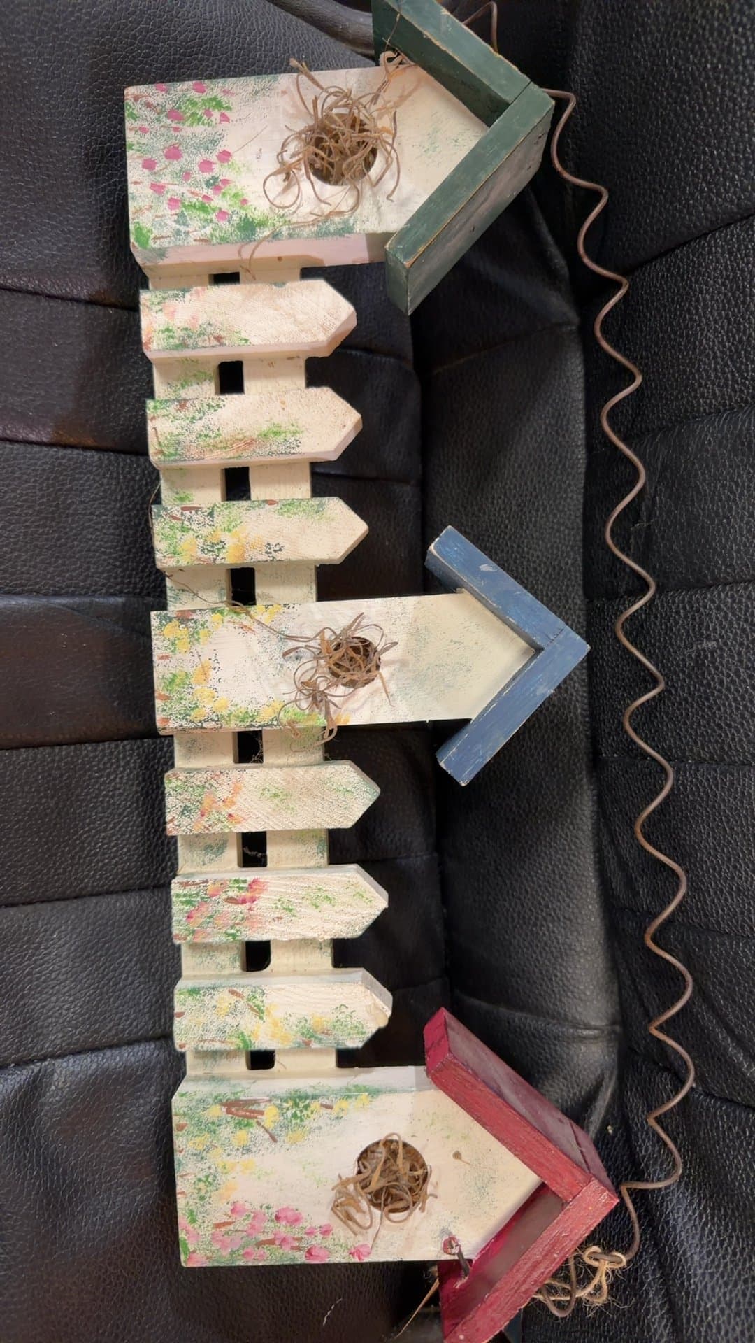 Decorative Wooden Birdhouse Wall Hanging - Image 1