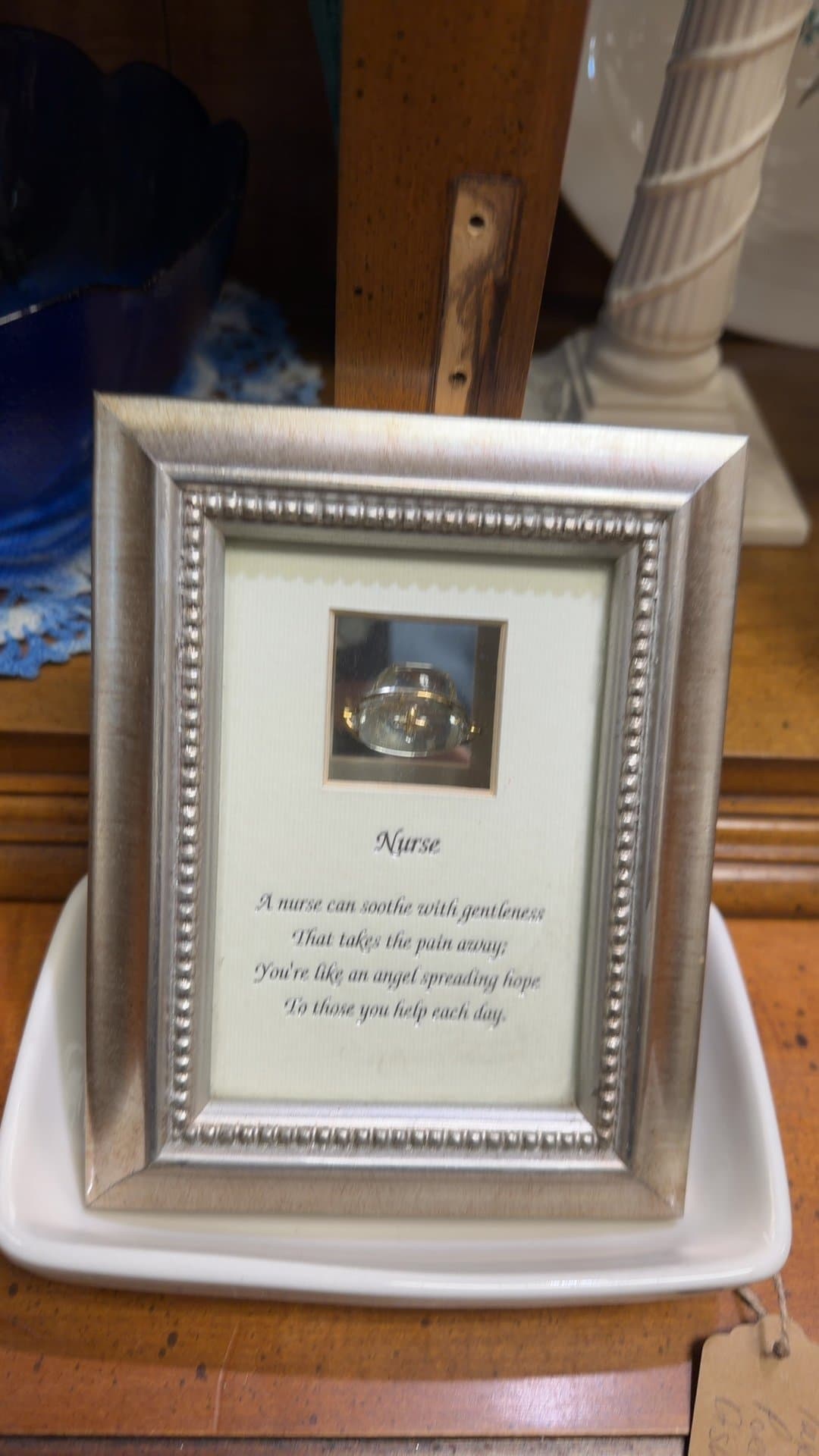 Nurse Cap Pewter Finish Picture Frame - Image 1