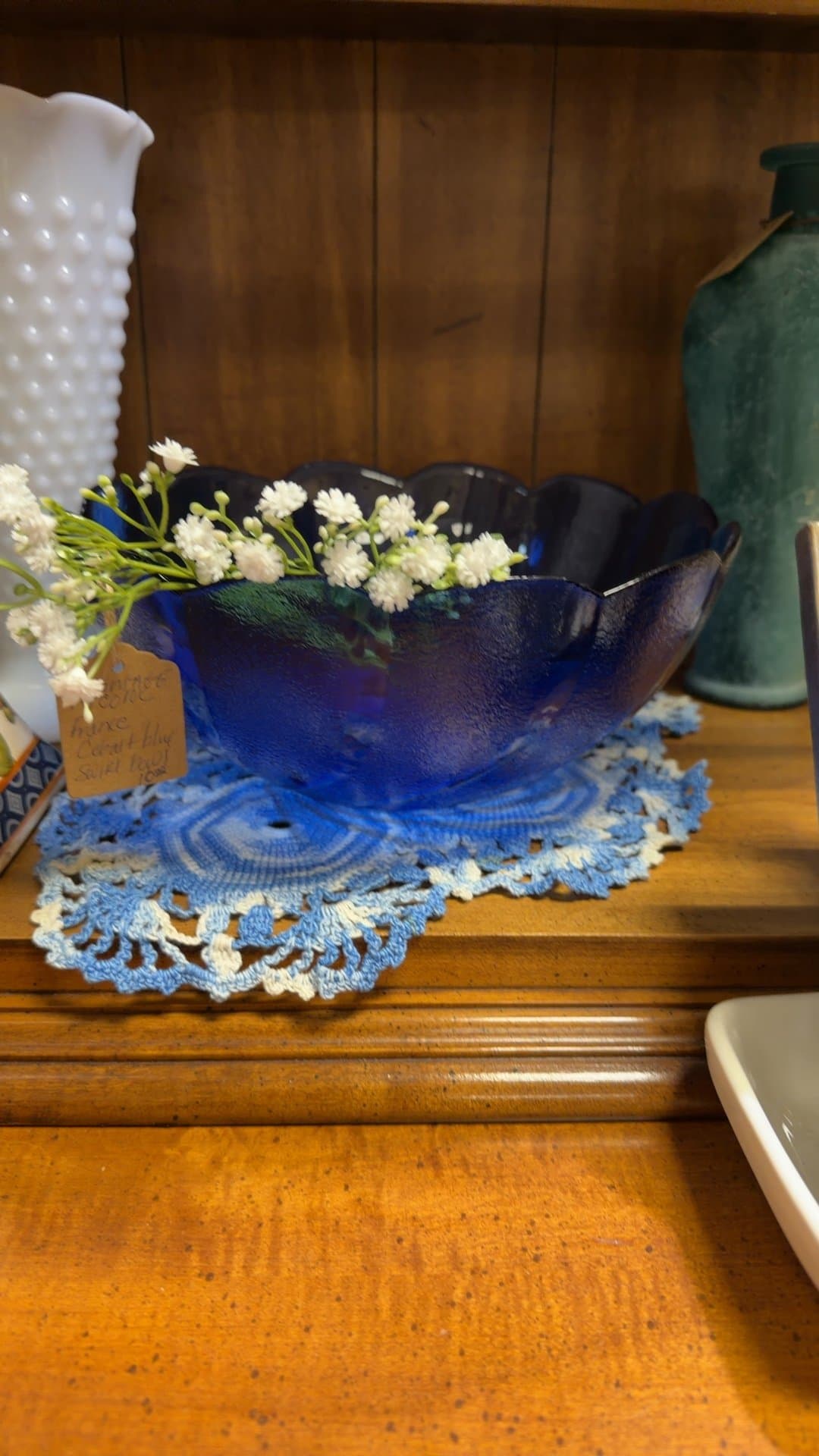 Arcoroc France Cobalt Blue Swirl Bowl - Image 1