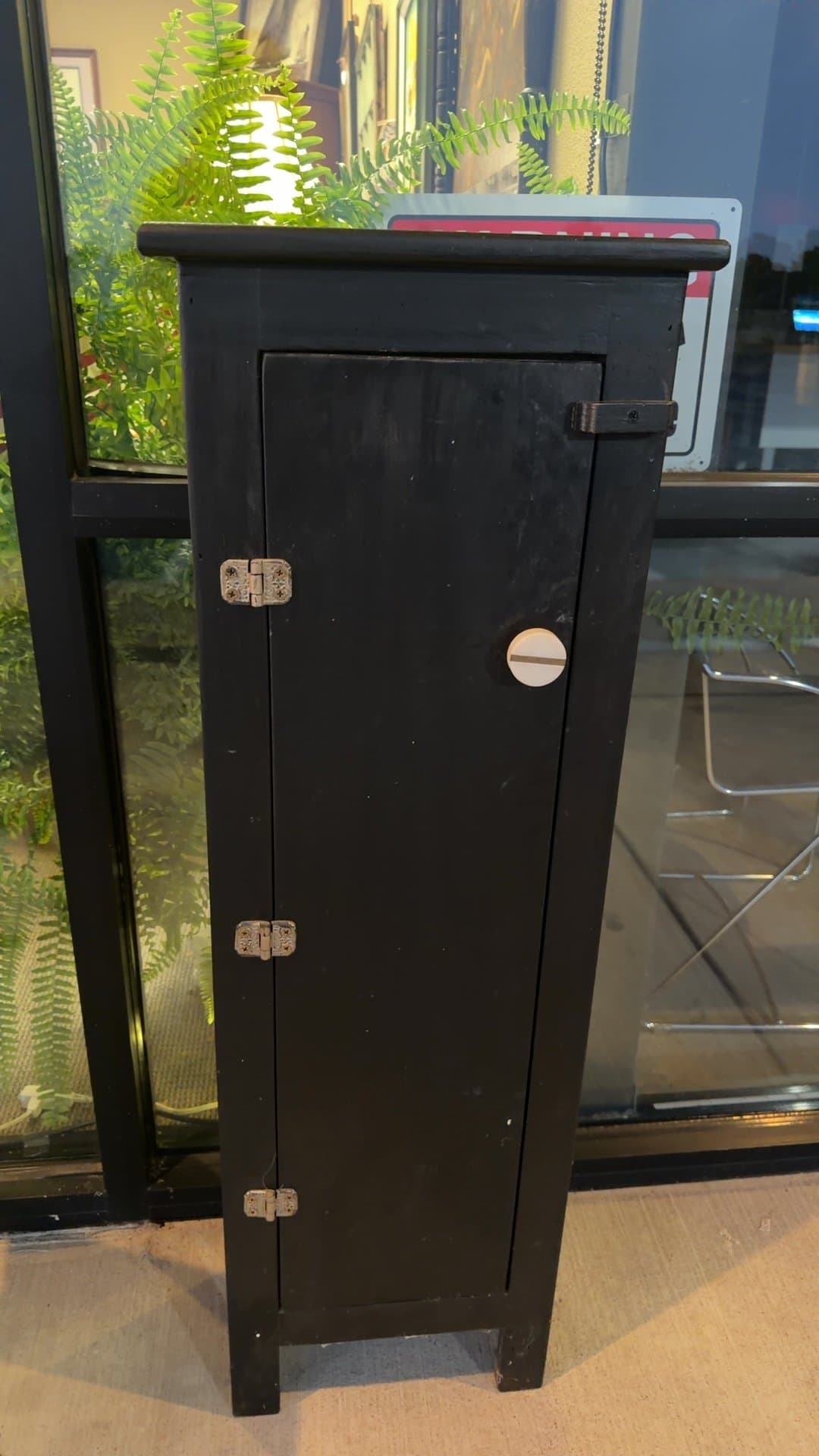 Tall Black Wooden Cabinet - Image 1