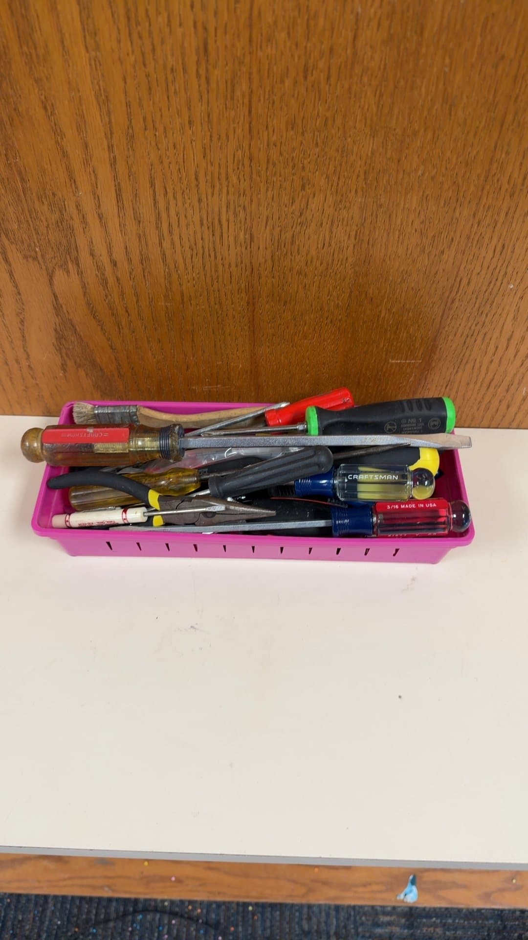 Assorted Hand Tool Lot with Plastic Tray - Image 1