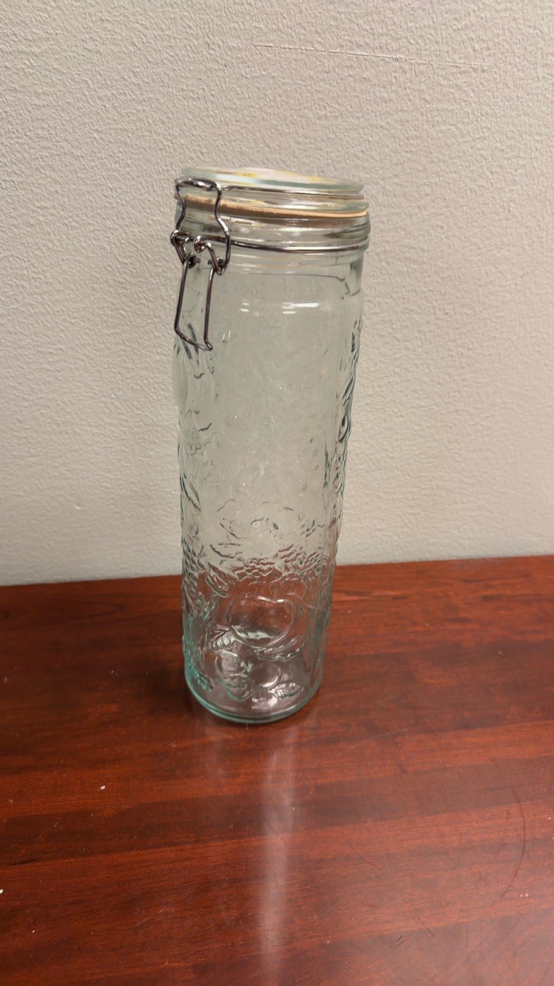 Vintage Glass Storage Jar with Metal Clamp Lid - Image 1