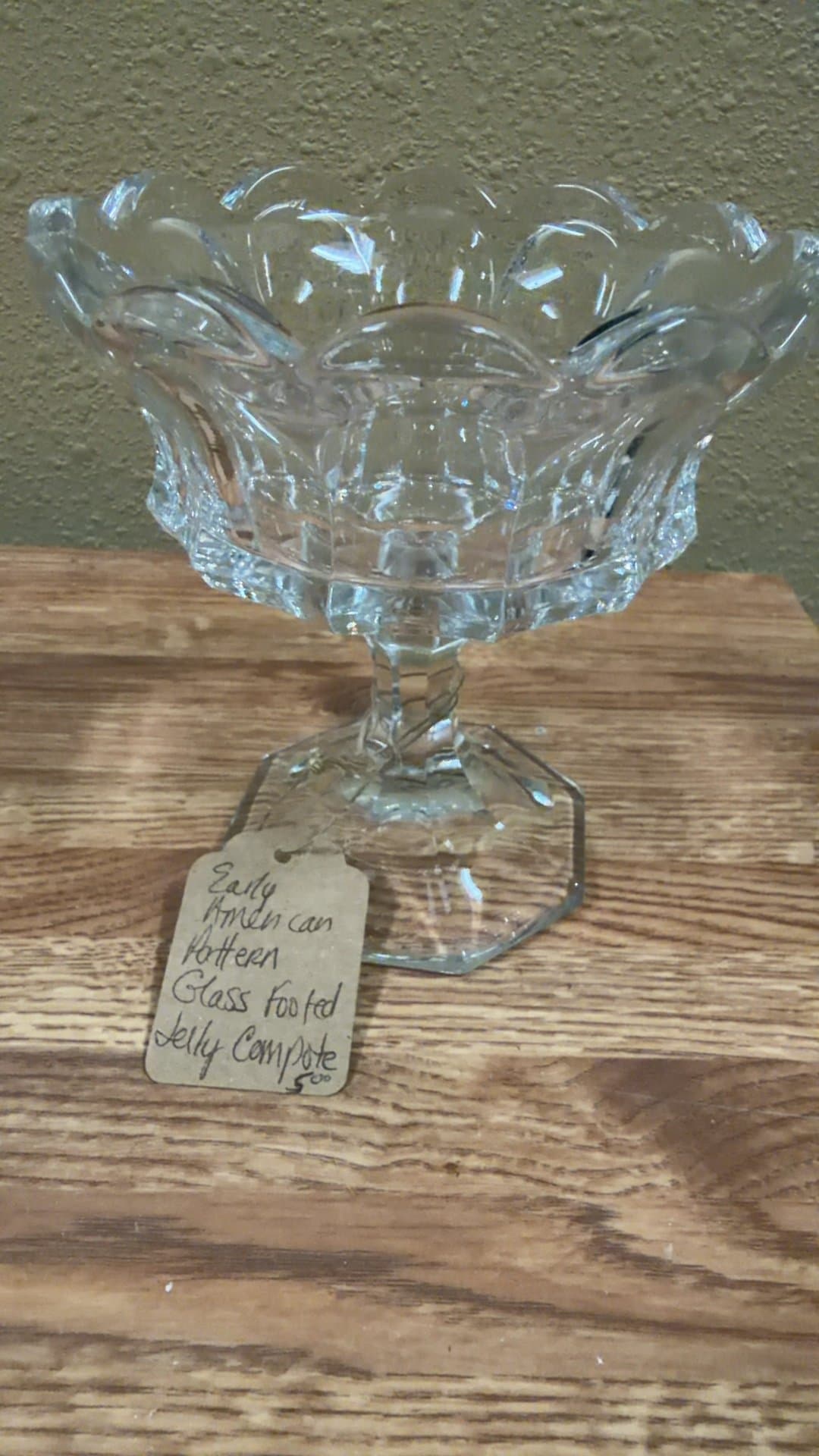Early American Pattern Glass Footed Jelly Compote - Image 1