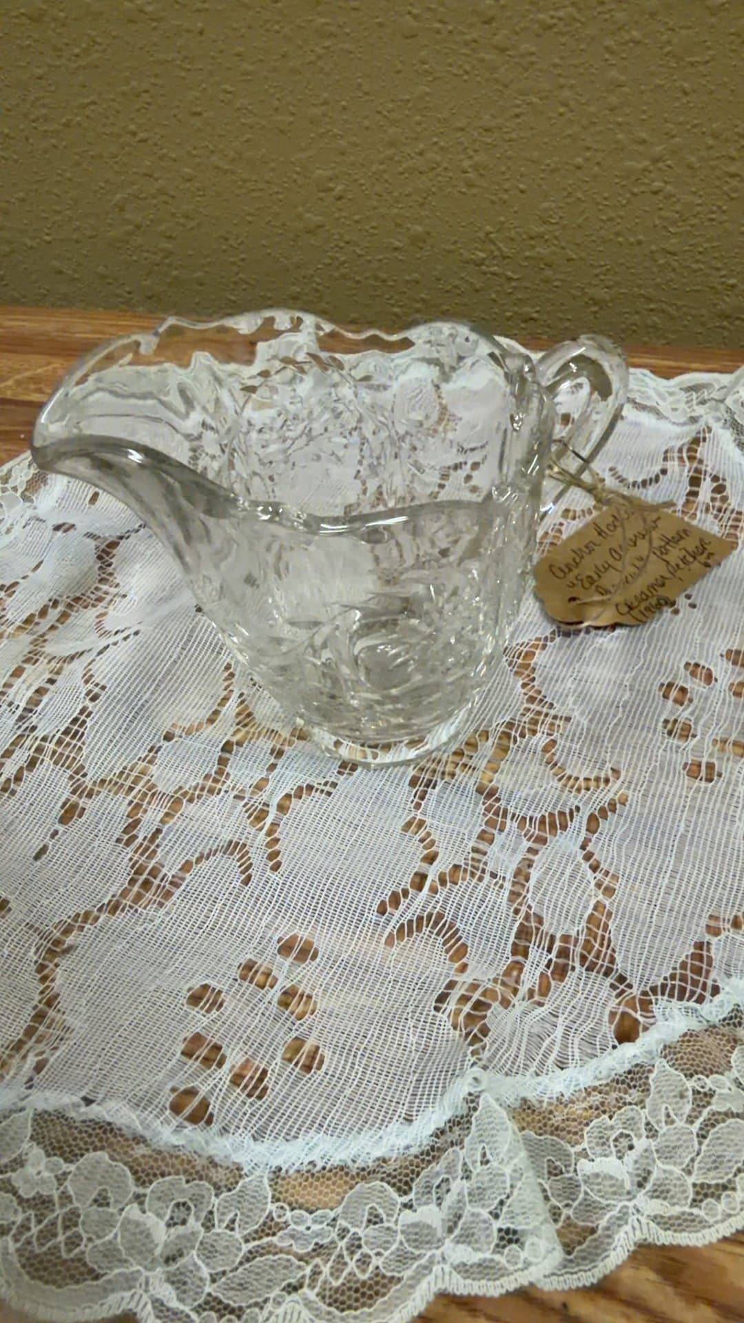 Anchor Hocking Early American Prescut Creamer Pitcher - Image 1