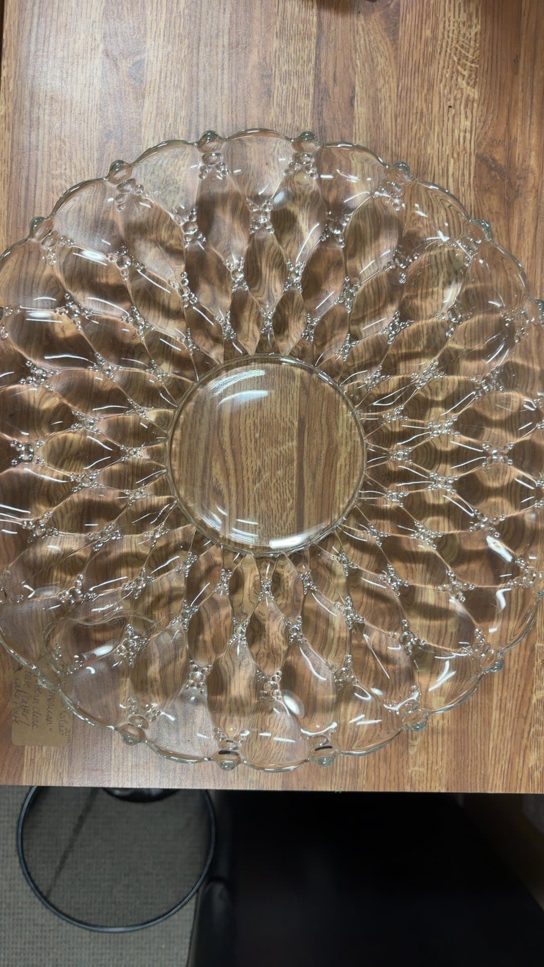 Fostoria Glass Co. 'American' Pattern Clear Cake Plate - Image 1