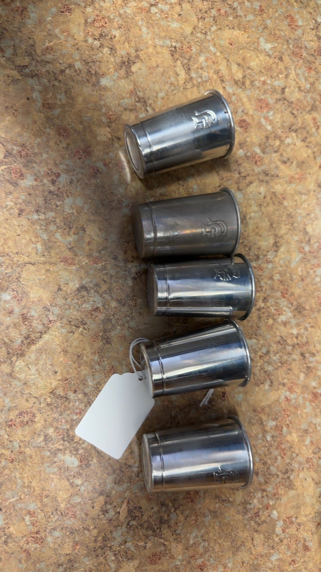 Vintage Spartans Metal Shot Glasses Set of 5 - Image 1
