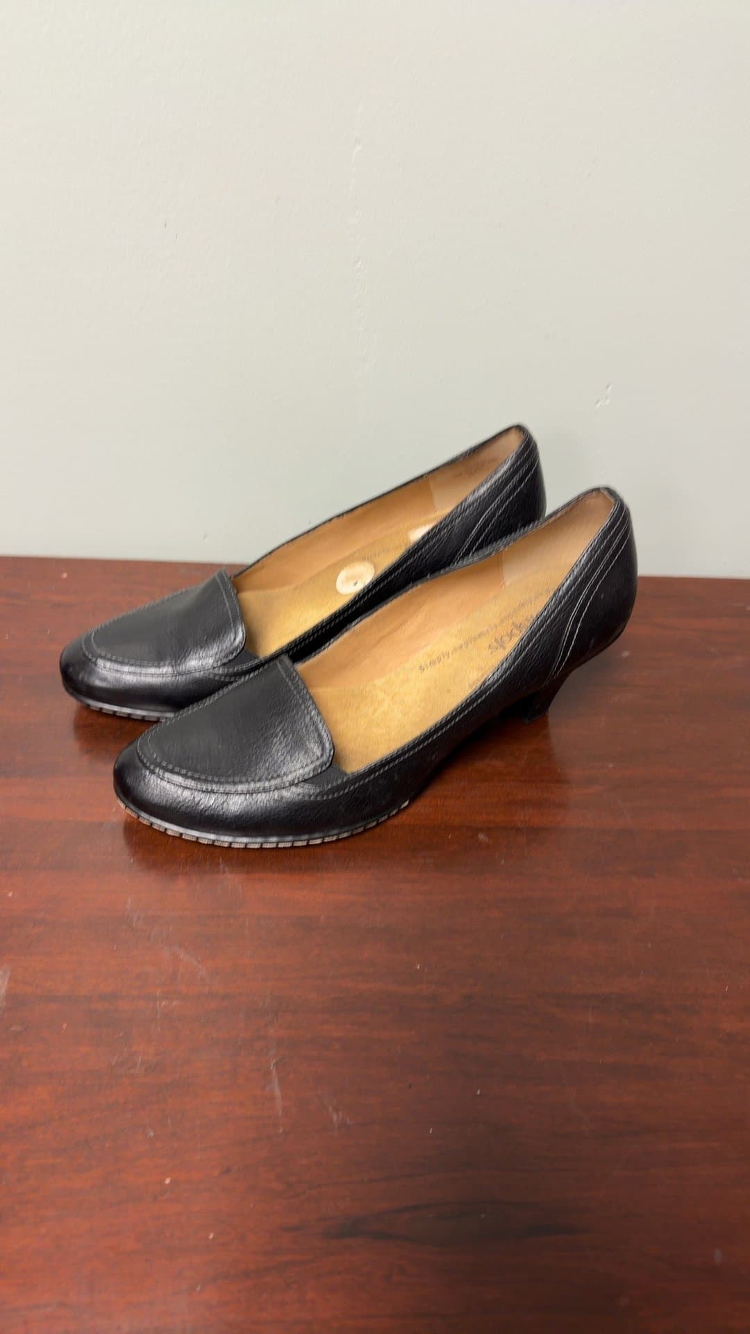 Softspots Black Leather Slip-On Shoes - Image 1
