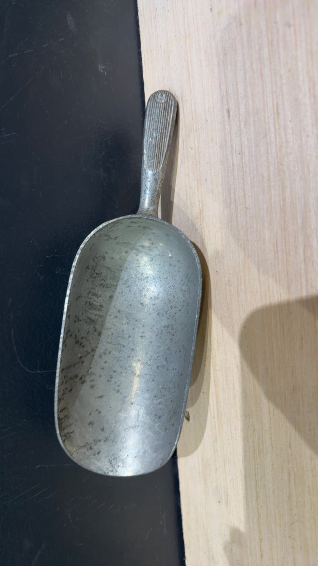 Vintage Cast Aluminum Utility Scoop with H Logo - Image 1