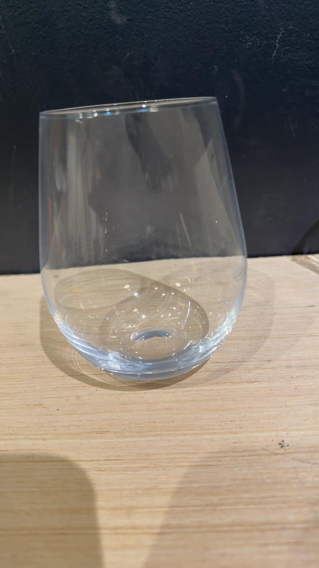 Clear Stemless Wine Glass - Image 1