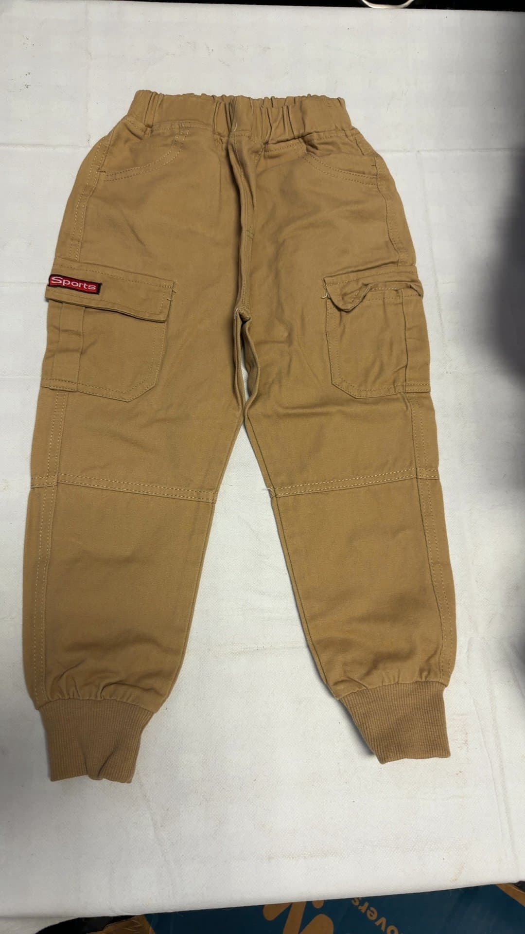 Boys Khaki Cargo Jogger Pants Size 5-6 Years - Image 1